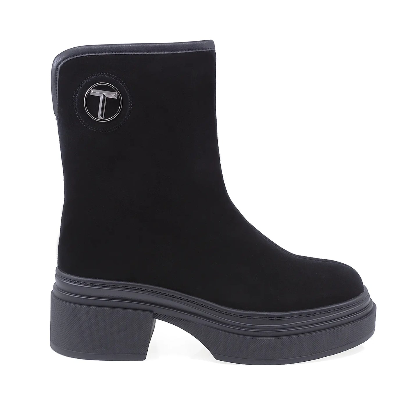 Ghete Dama Casual Anna Viotti Piele Intoarsa D106-F9998-C8101 Negru