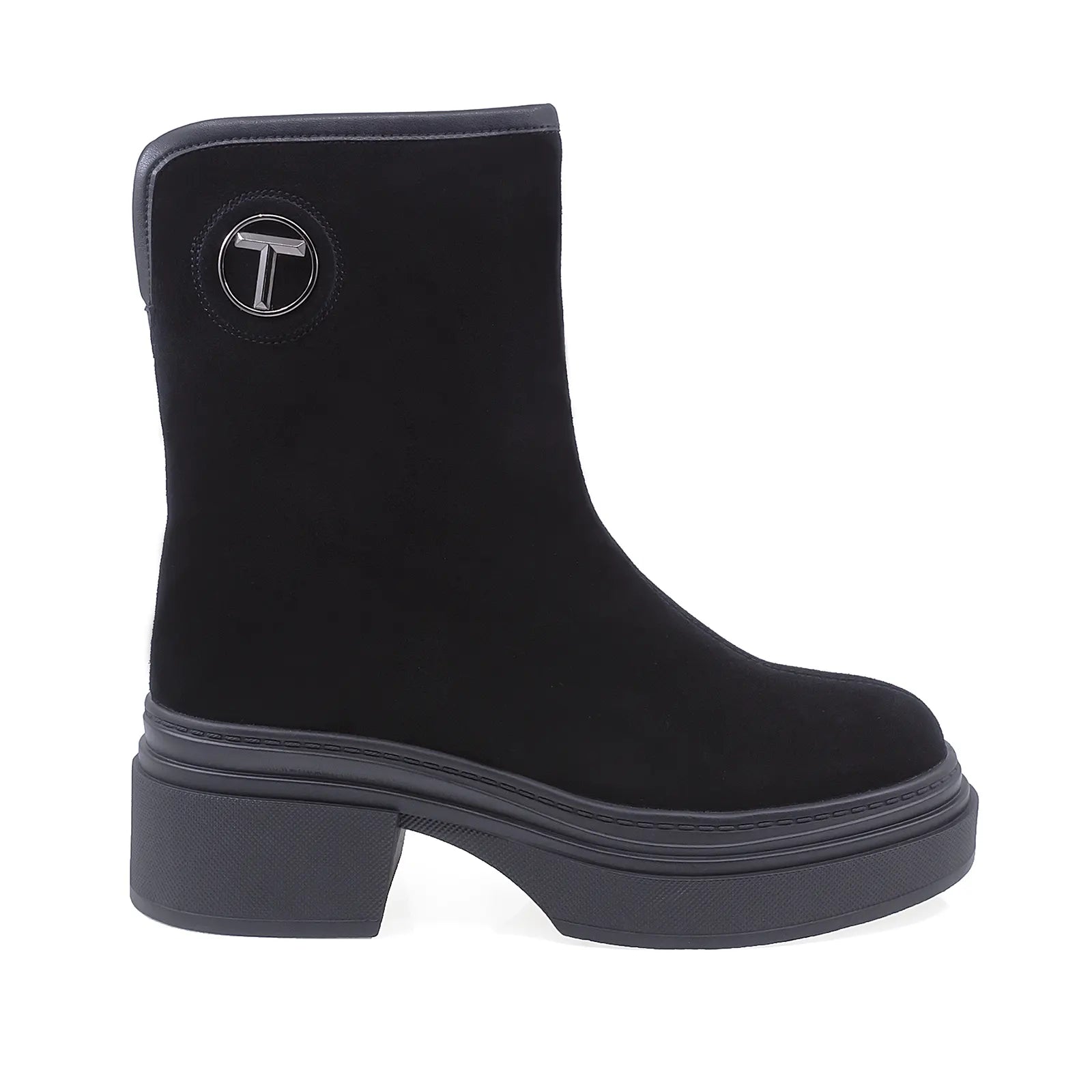 Ghete Dama Casual Anna Viotti Piele Intoarsa D106-F9998-C8101 Negru