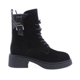 Ghete Dama Casual Anna Viotti Piele Intoarsa D105-1601R-LV2180-TL-03-Z317-NT-01 Negru