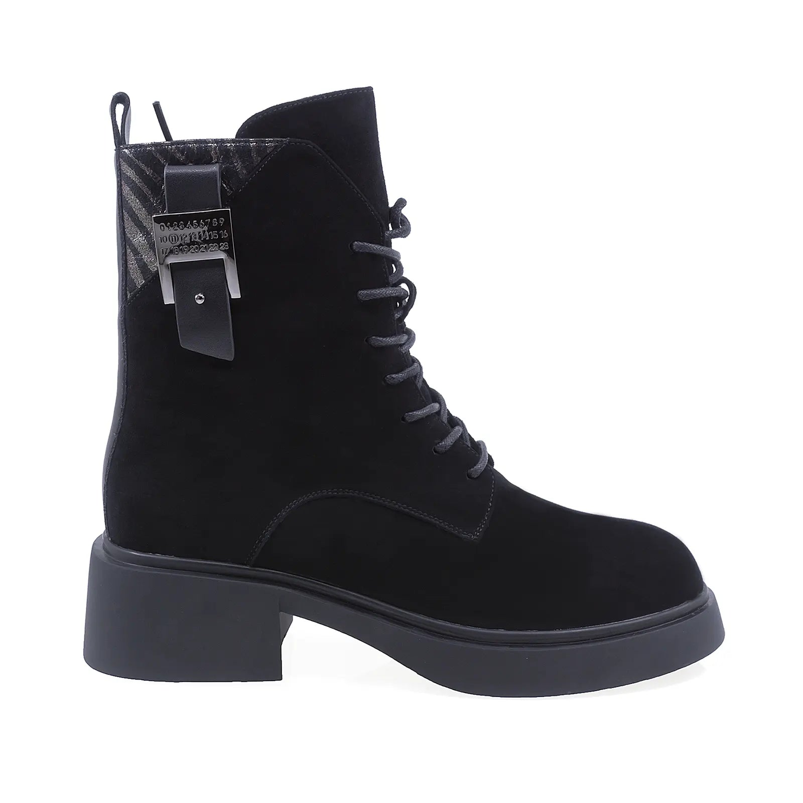 Ghete Dama Casual Anna Viotti Piele Intoarsa D105-1601R-LV2180-TL-03-Z317-NT-01 Negru