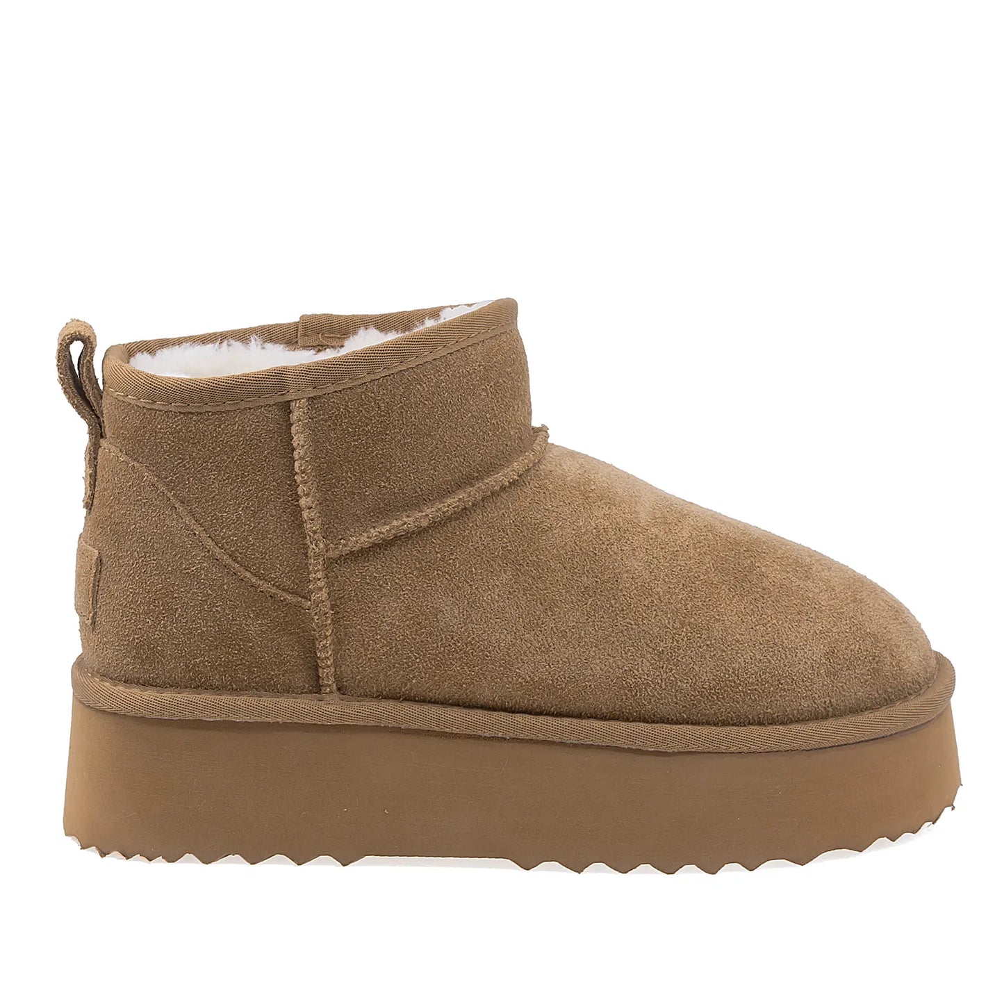 Ghete Dama Casual Anna Viotti Piele Intoarsa D113-MORES DB MINI Camel