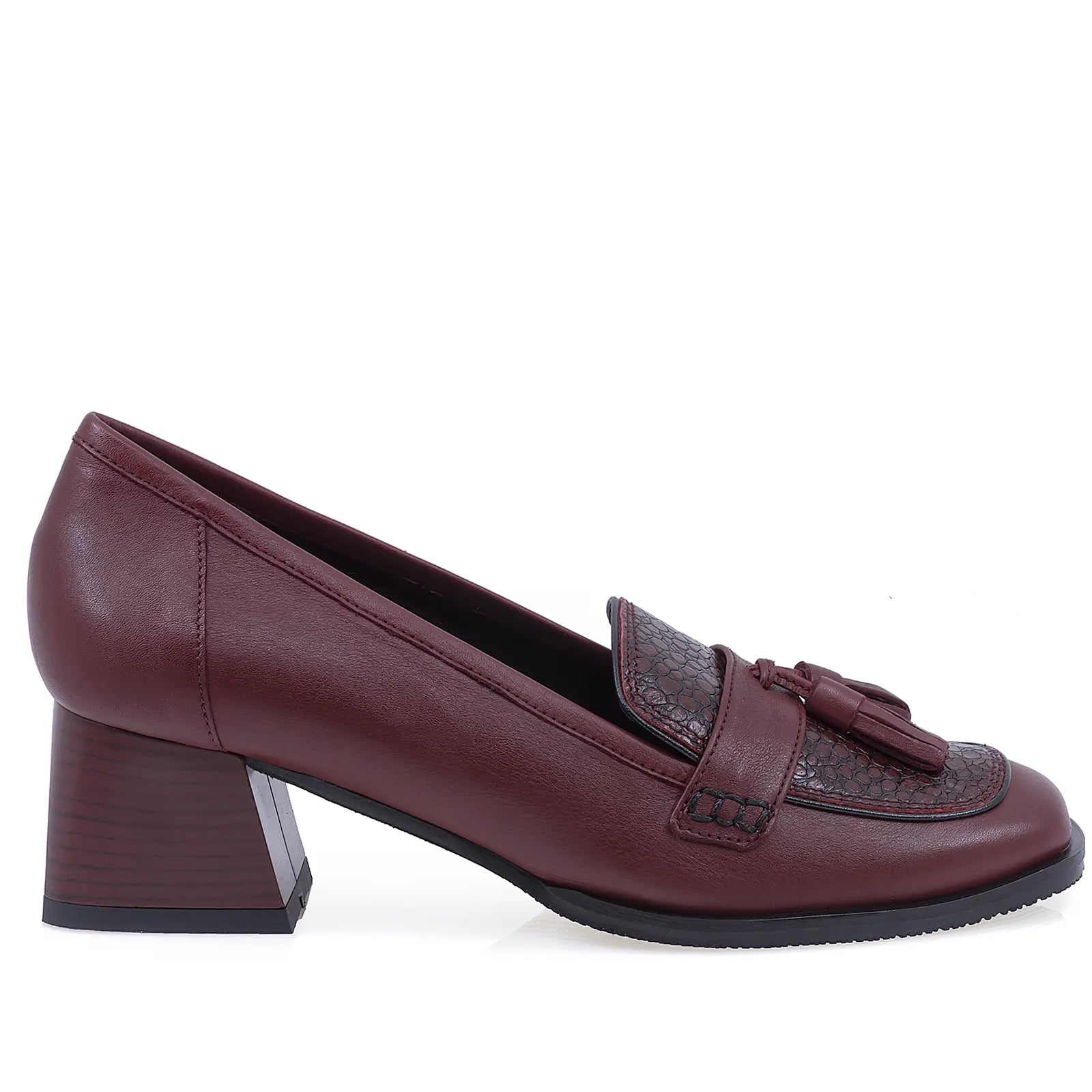 Pantofi dama eleganti Anna Viotti piele naturala D2968 bordo