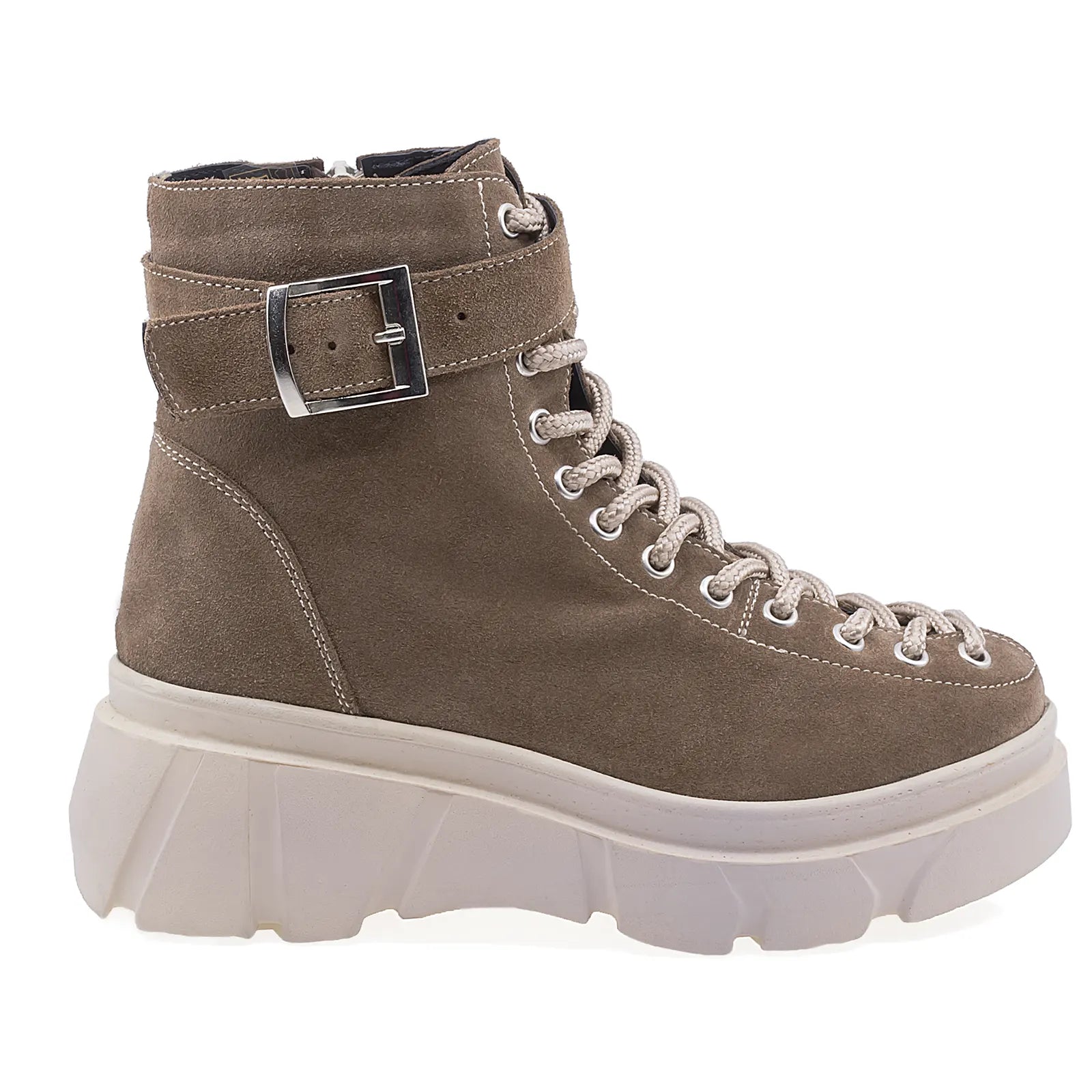 Ghete Dama Casual Anna Viotti Piele Intoarsa D44-578B Caffe