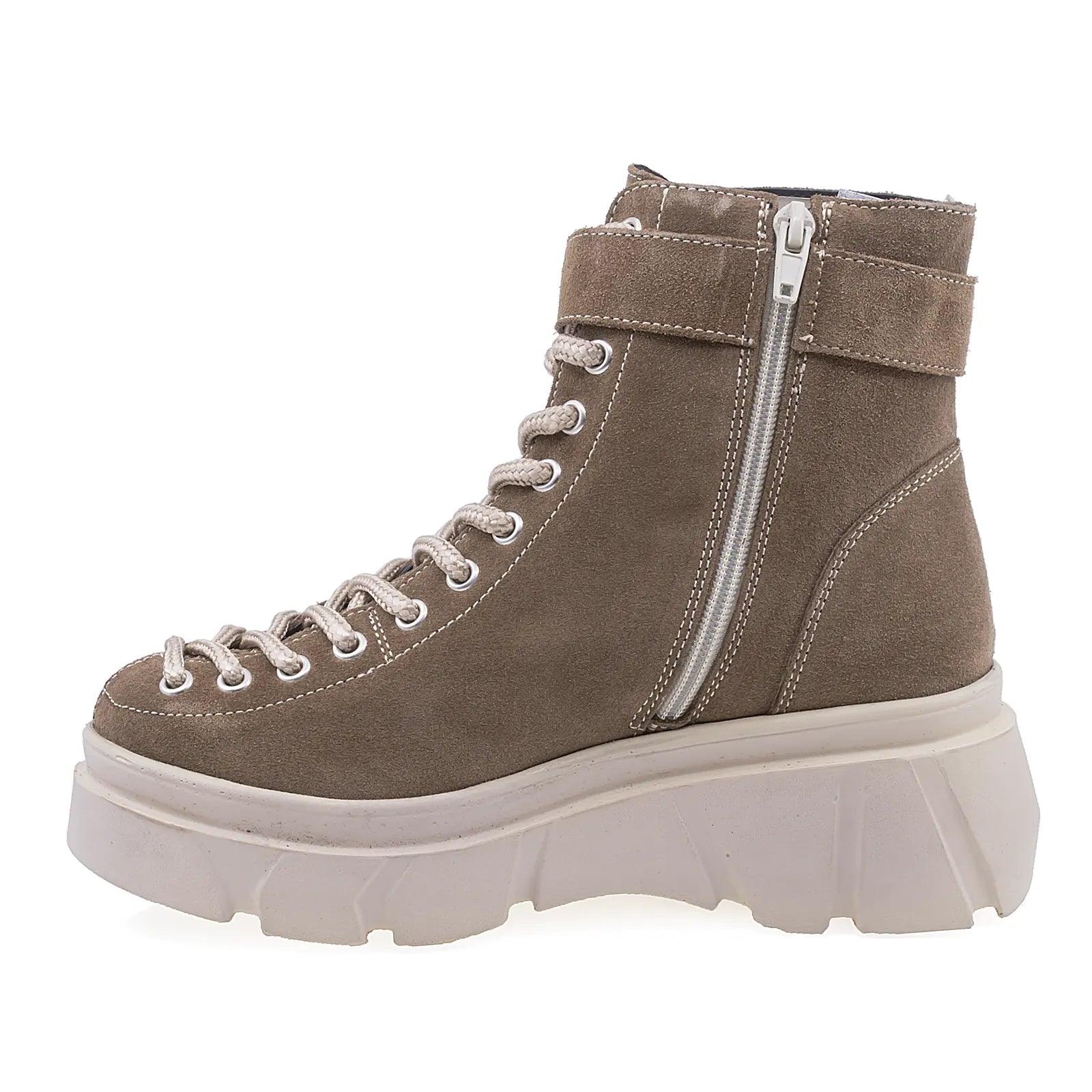 Ghete Dama Casual Anna Viotti Piele Intoarsa D44-578B Caffe