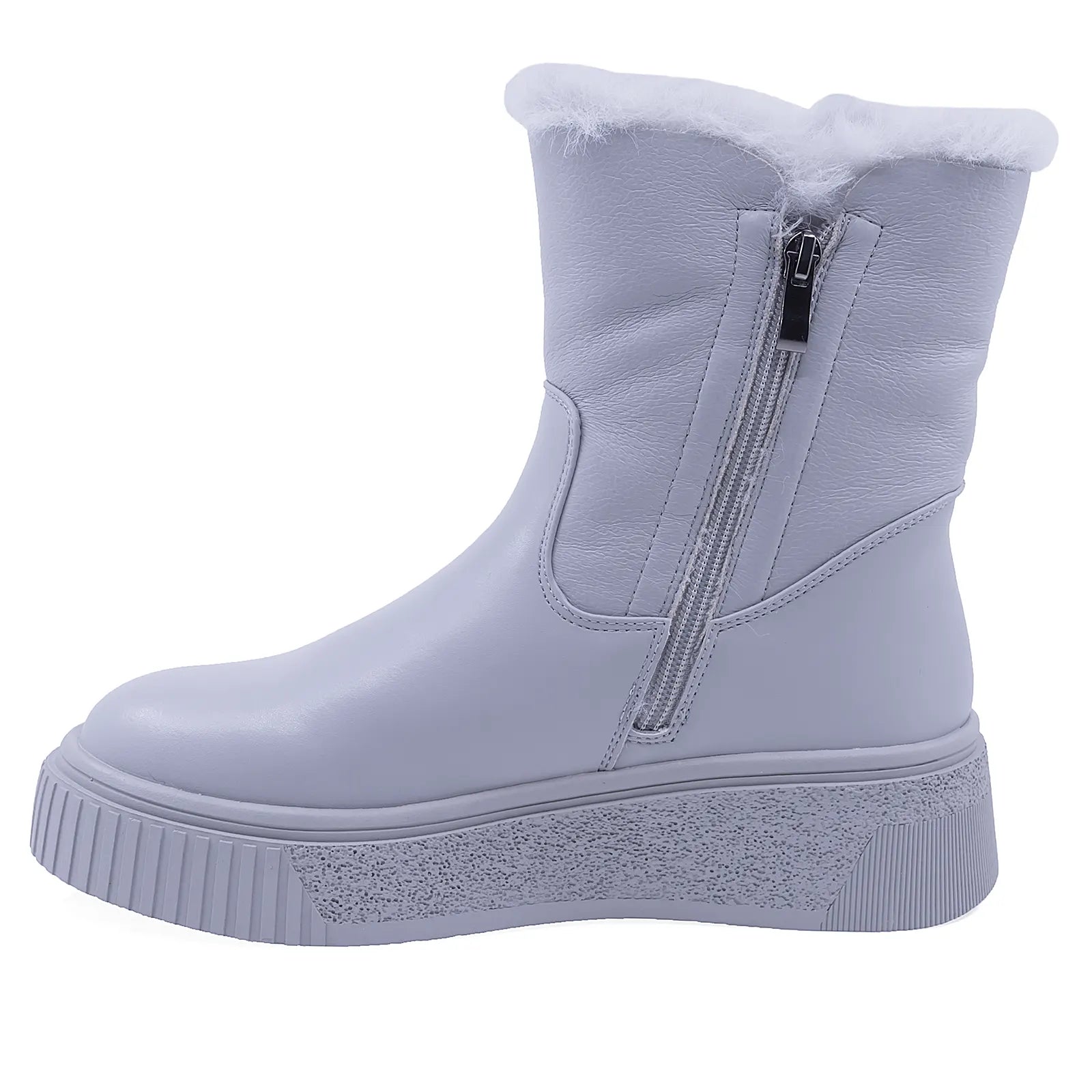 Ghete Dama Casual Anna Viotti Piele Naturala D106-F11626-C7955-2 Gri