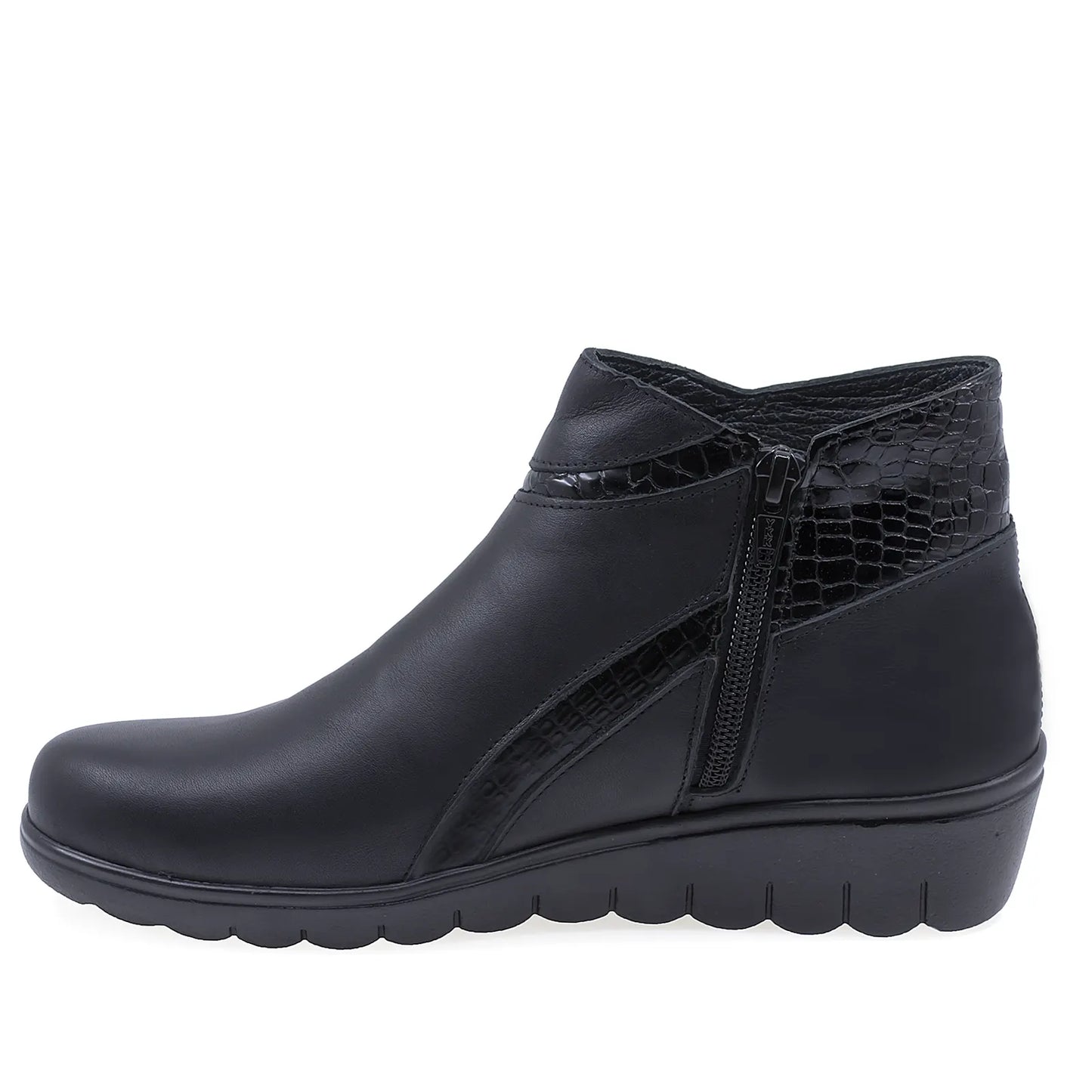 Ghete Dama Casual Anna Viotti Piele Naturala D22-5901 Negru