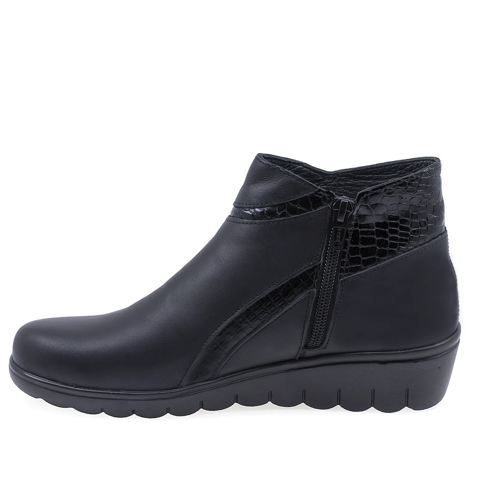 Ghete Dama Casual Anna Viotti Piele Naturala D22-5901 Negru