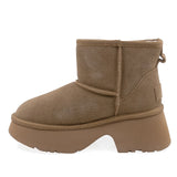 Ghete Dama Casual Anna Viotti Piele Intoarsa D113-7 Camel