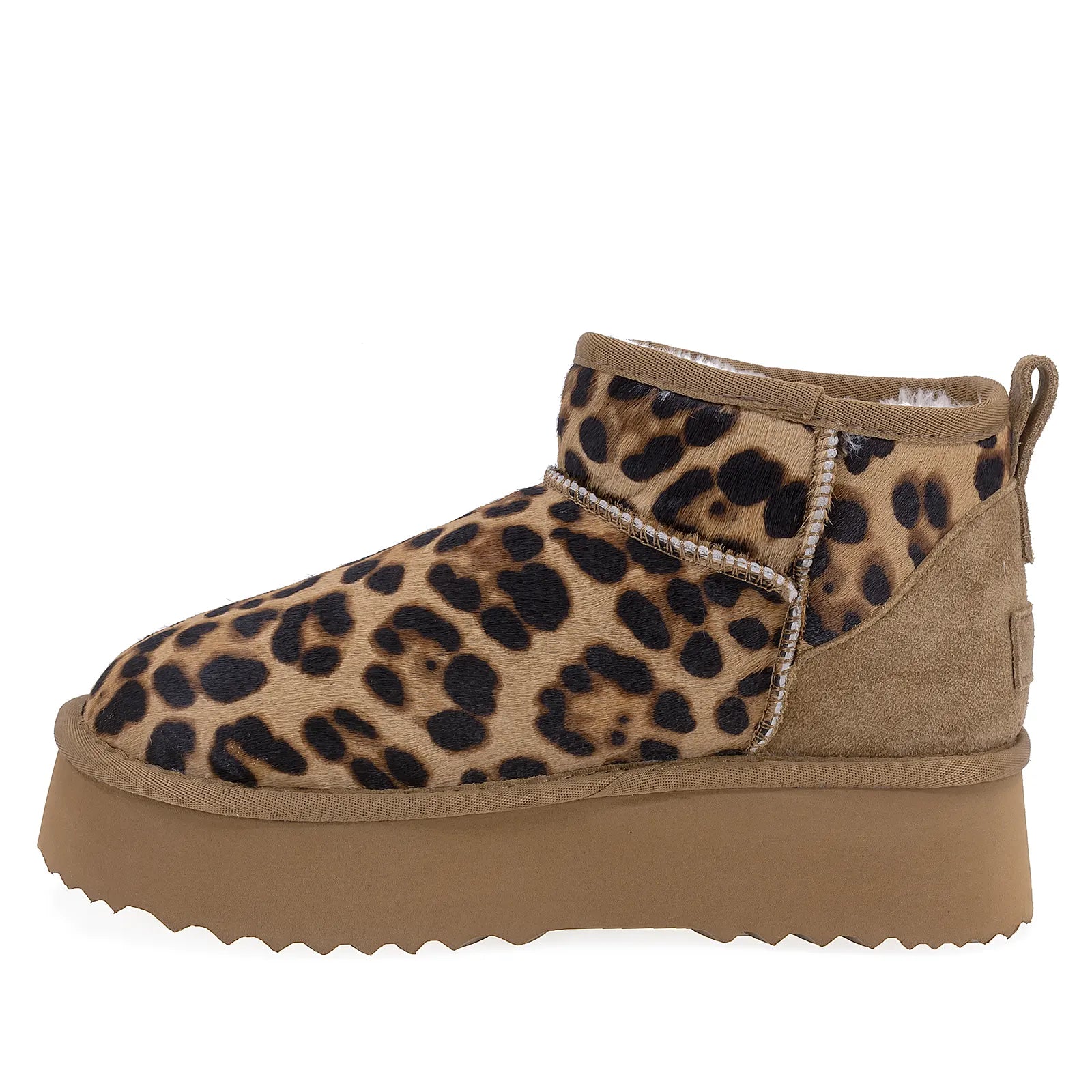 Ghete Dama Casual Anna Viotti Piele Intoarsa D113-MORES DB MINI Leopard