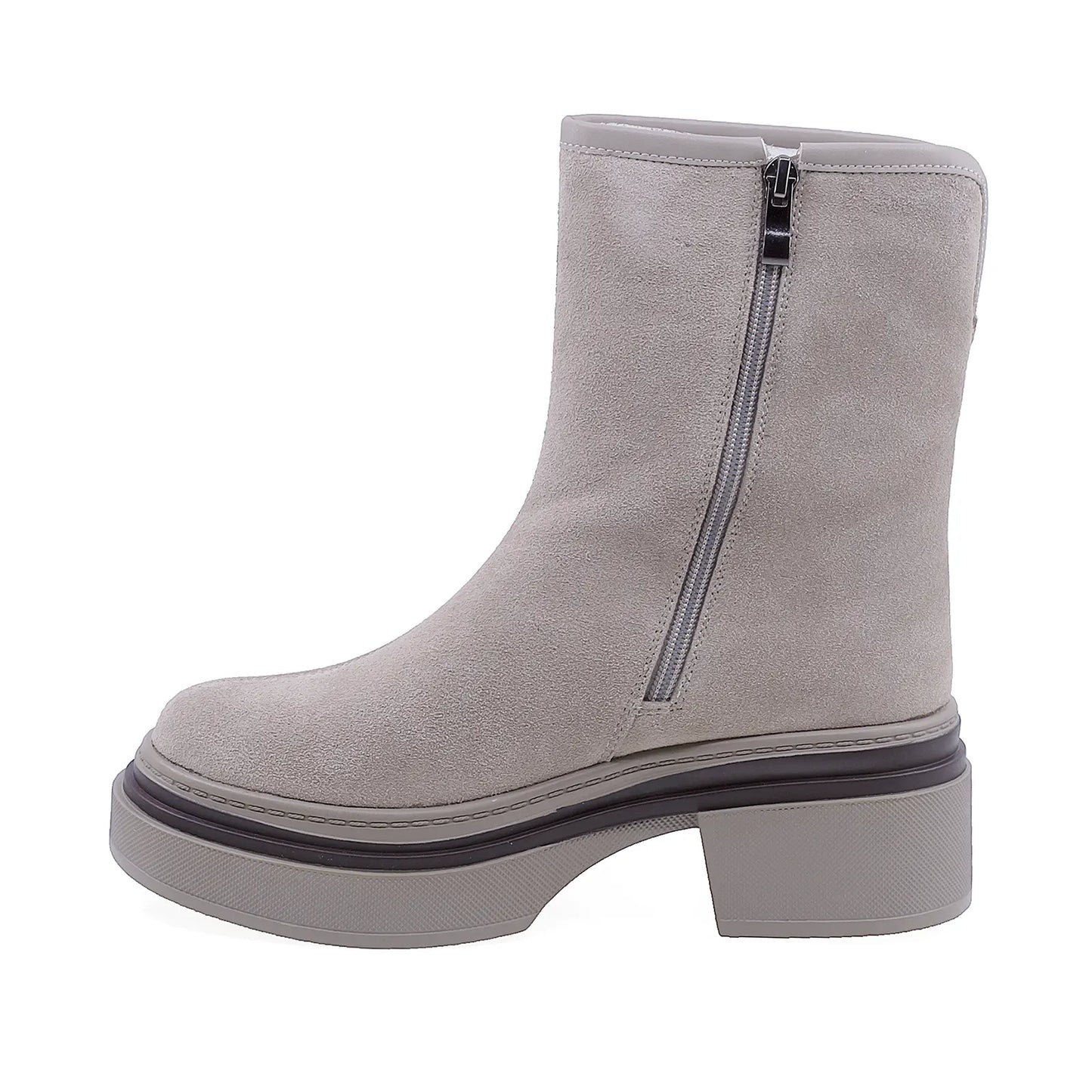 Ghete Dama Casual Anna Viotti Piele Intoarsa D106-F9998-C8101-1 Bej