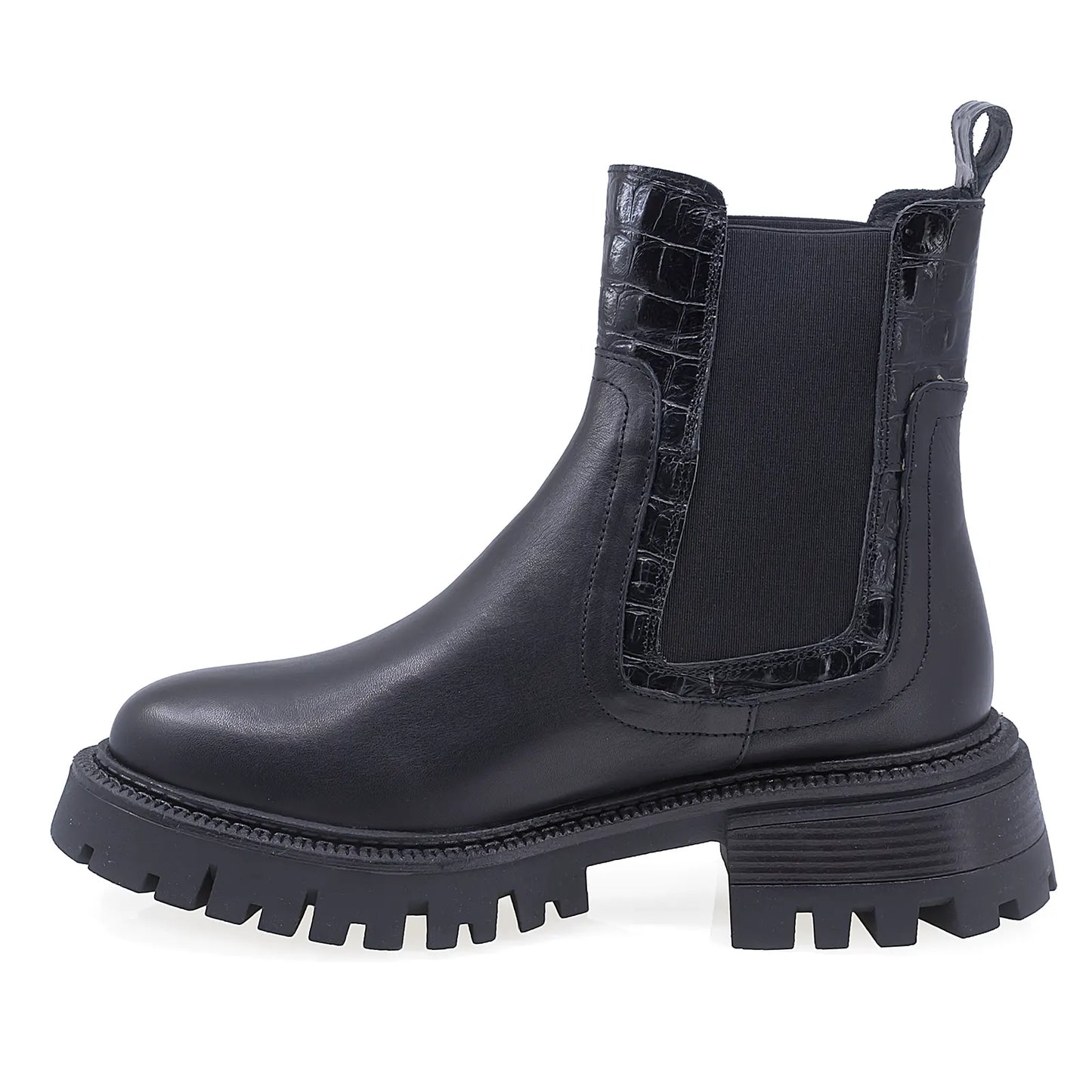 Ghete Dama Casual Anna Viotti Piele Naturala D44-4630 Negru