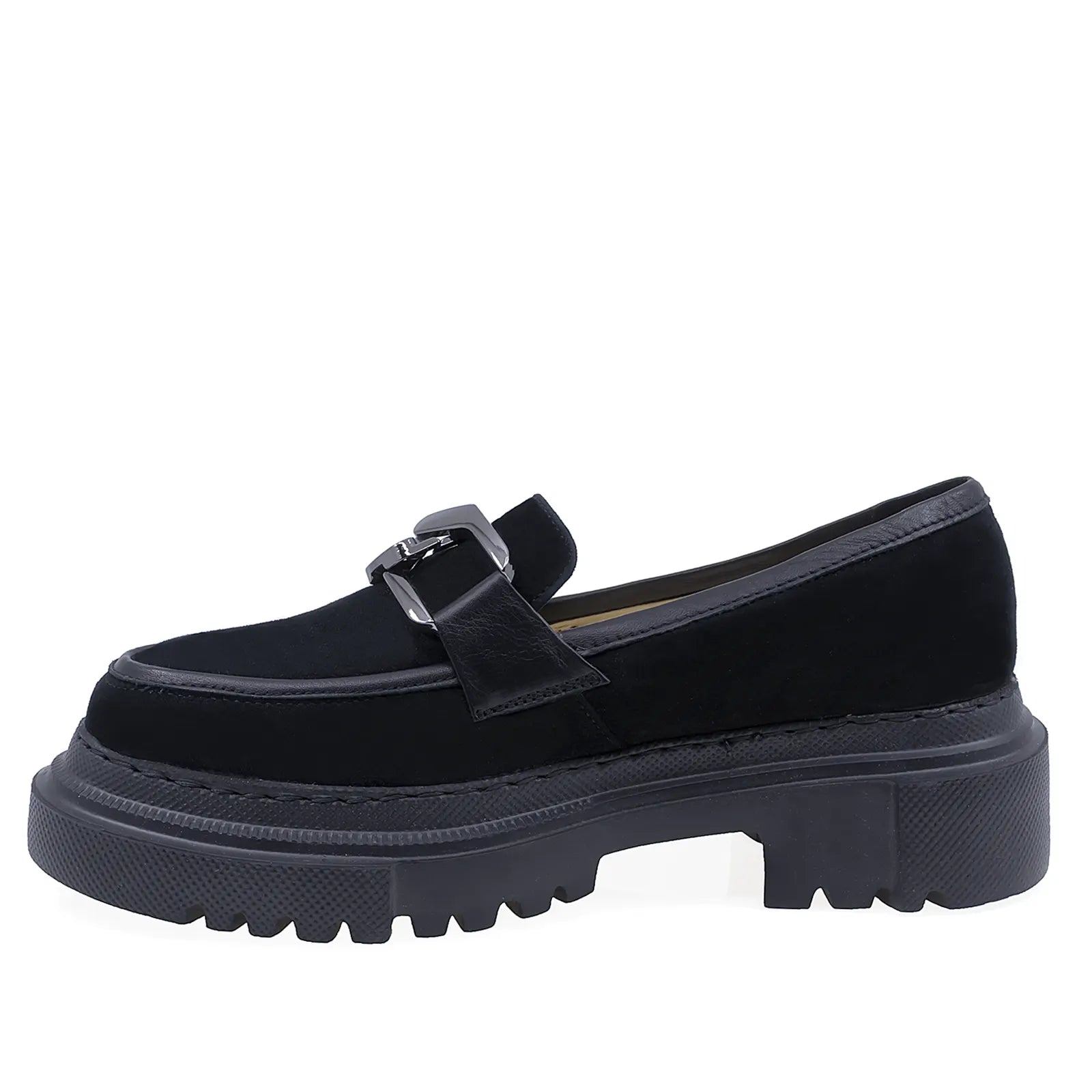 Pantofi Dama Casual Anna Viotti Piele Intoarsa D44-2498 Negru