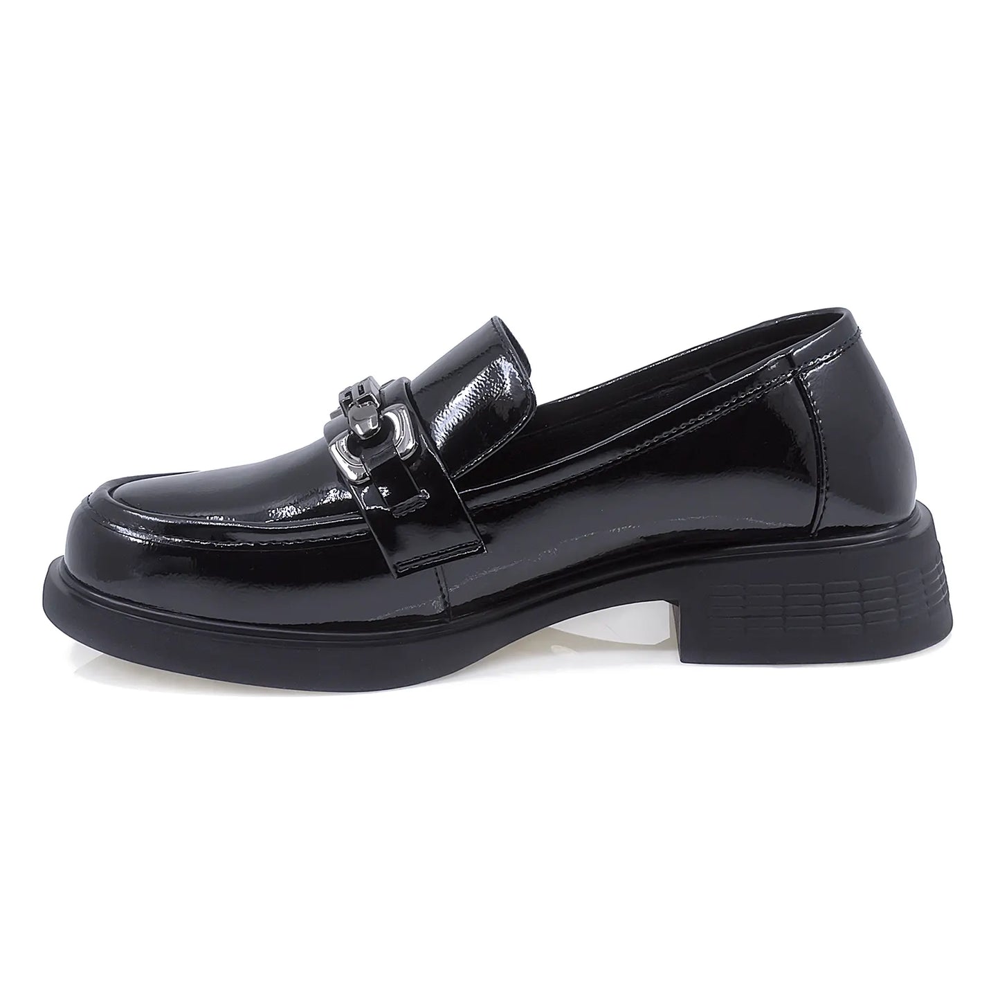 Pantofi Dama Casual Anna Viotti Piele Lacuita D112-GAW2518 Negru