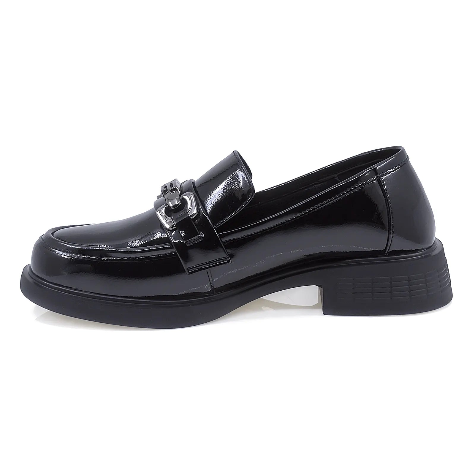 Pantofi Dama Casual Anna Viotti Piele Lacuita D112-GAW2518 Negru