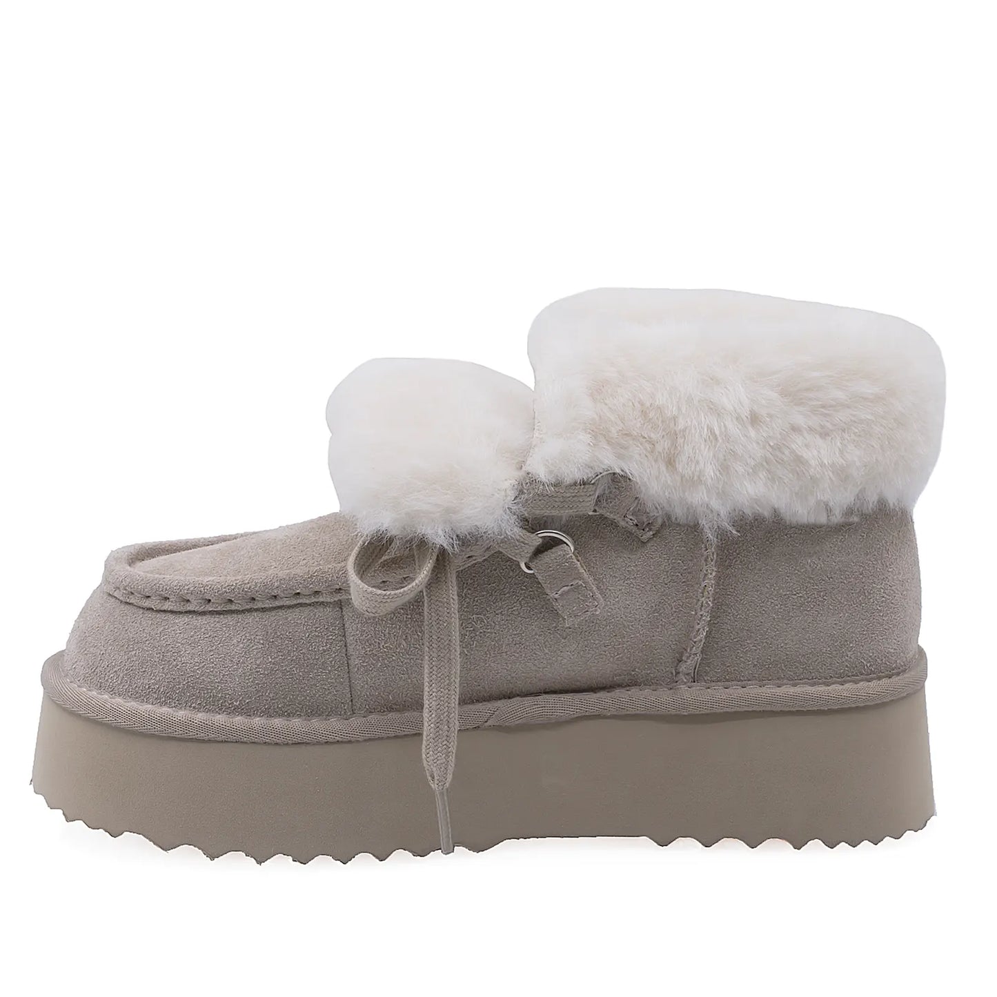 Ghete Dama Casual Anna Viotti Piele Intoarsa D113-10 Taupe