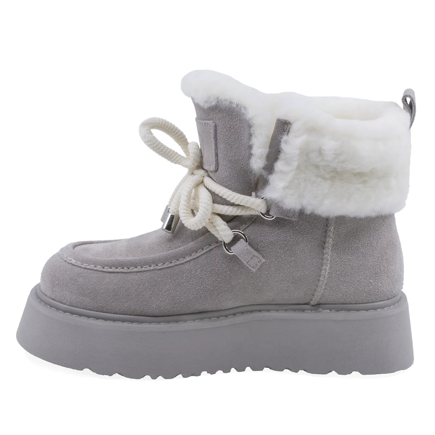 Ghete Dama Casual Anna Viotti Piele Intoarsa D107-PV3132-Z37393-M-6 Gri