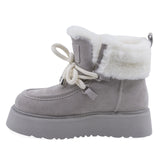 Ghete Dama Casual Anna Viotti Piele Intoarsa D107-PV3132-Z37393-M-6 Gri