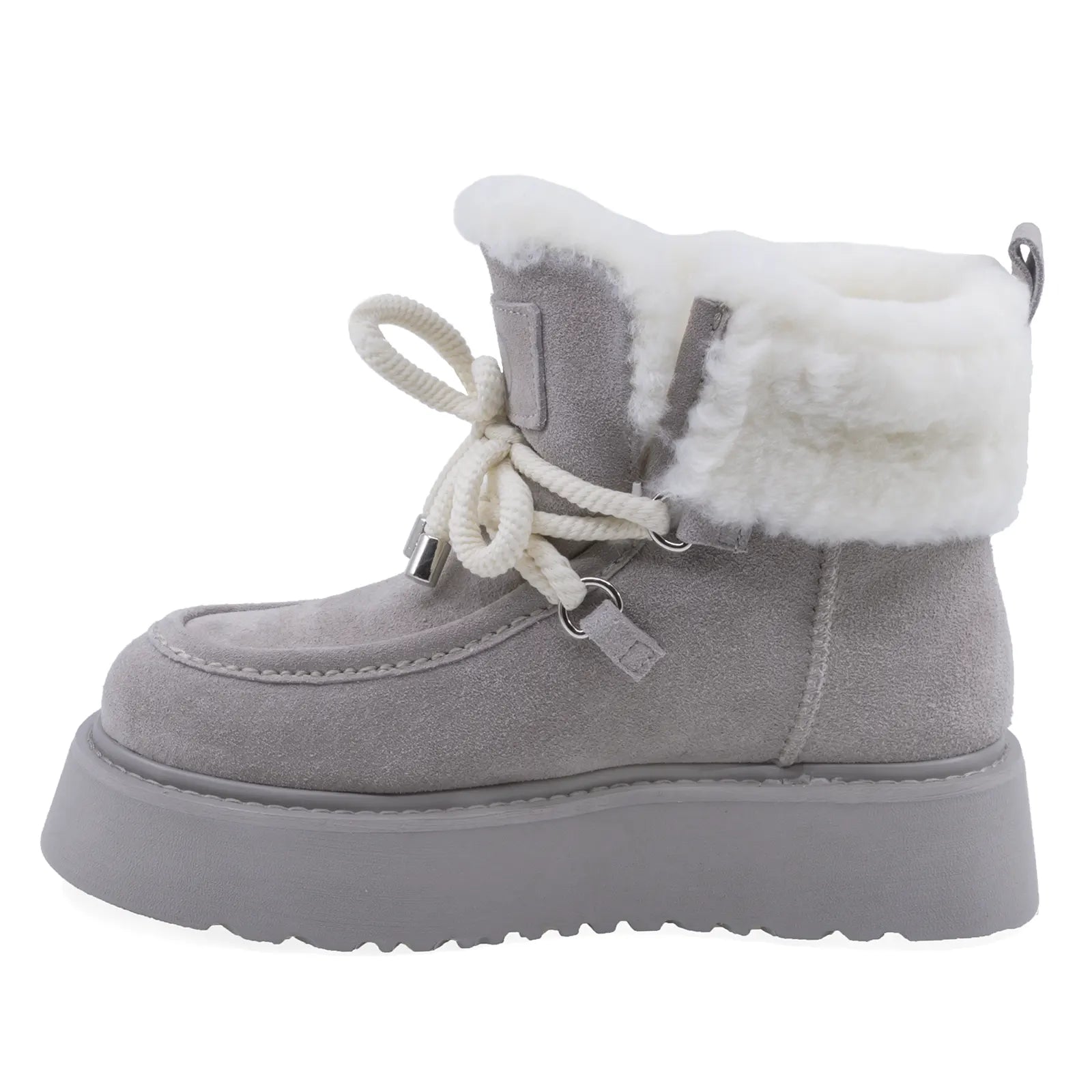 Ghete Dama Casual Anna Viotti Piele Intoarsa D107-PV3132-Z37393-M-6 Gri