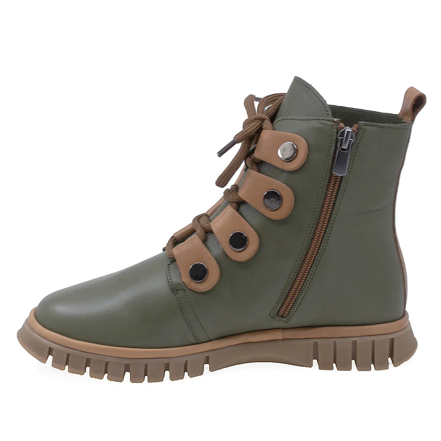 Ghete Dama Casual Anna Viotti Piele Naturala D45-24433 Kaki