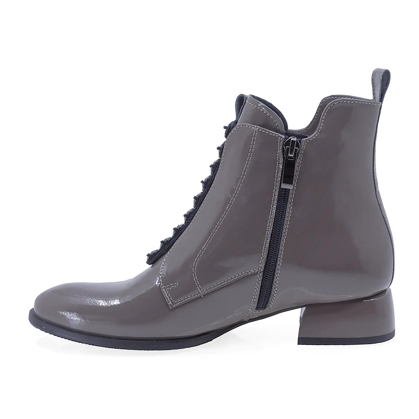 Ghete Dama Elegante Anna Viotti Piele Lacuita D2772 Cappuccino