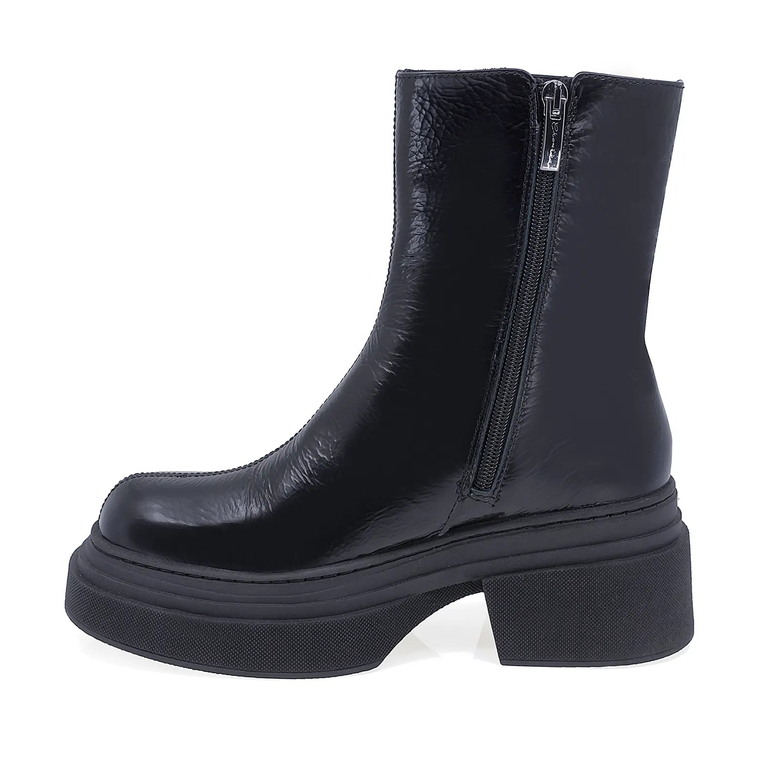 Ghete Dama Casual Anna Viotti Piele Lacuita D15-08341 Negru