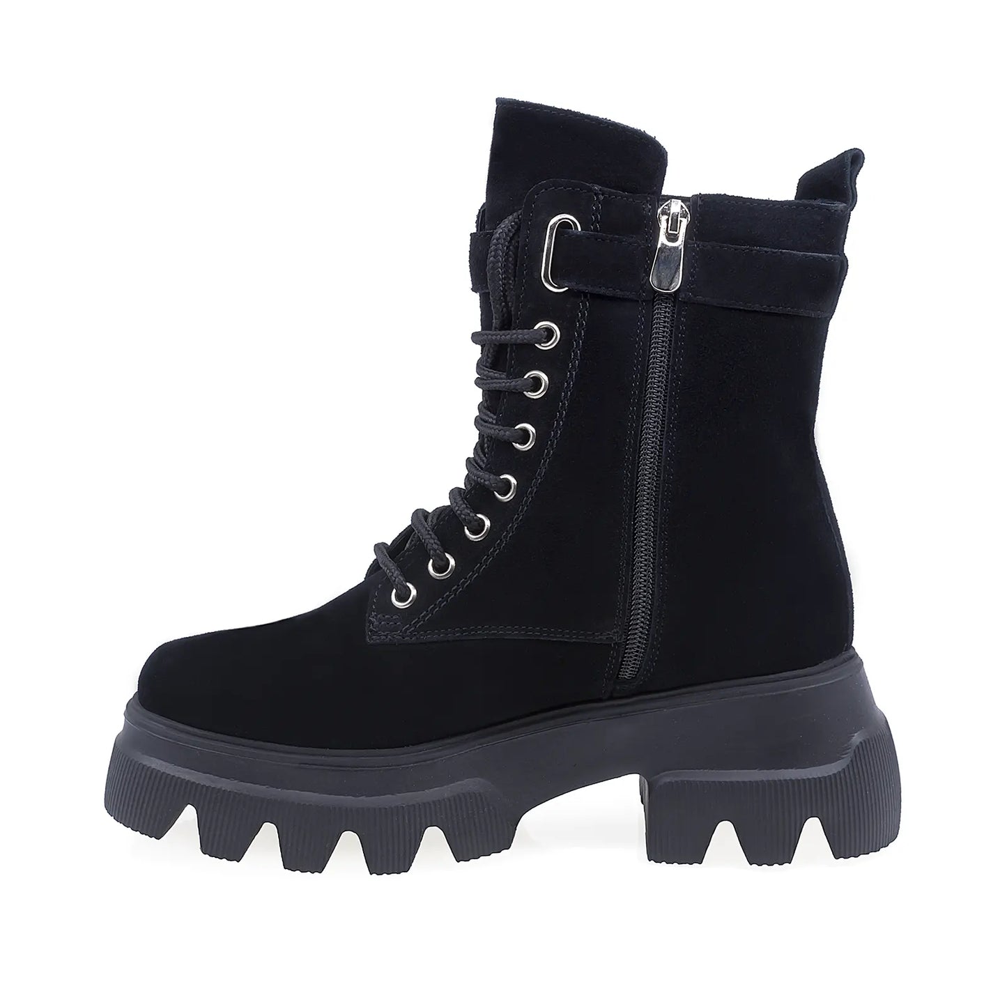 Ghete Dama Casual Anna Viotti Piele Intoarsa D44-4434 Negru