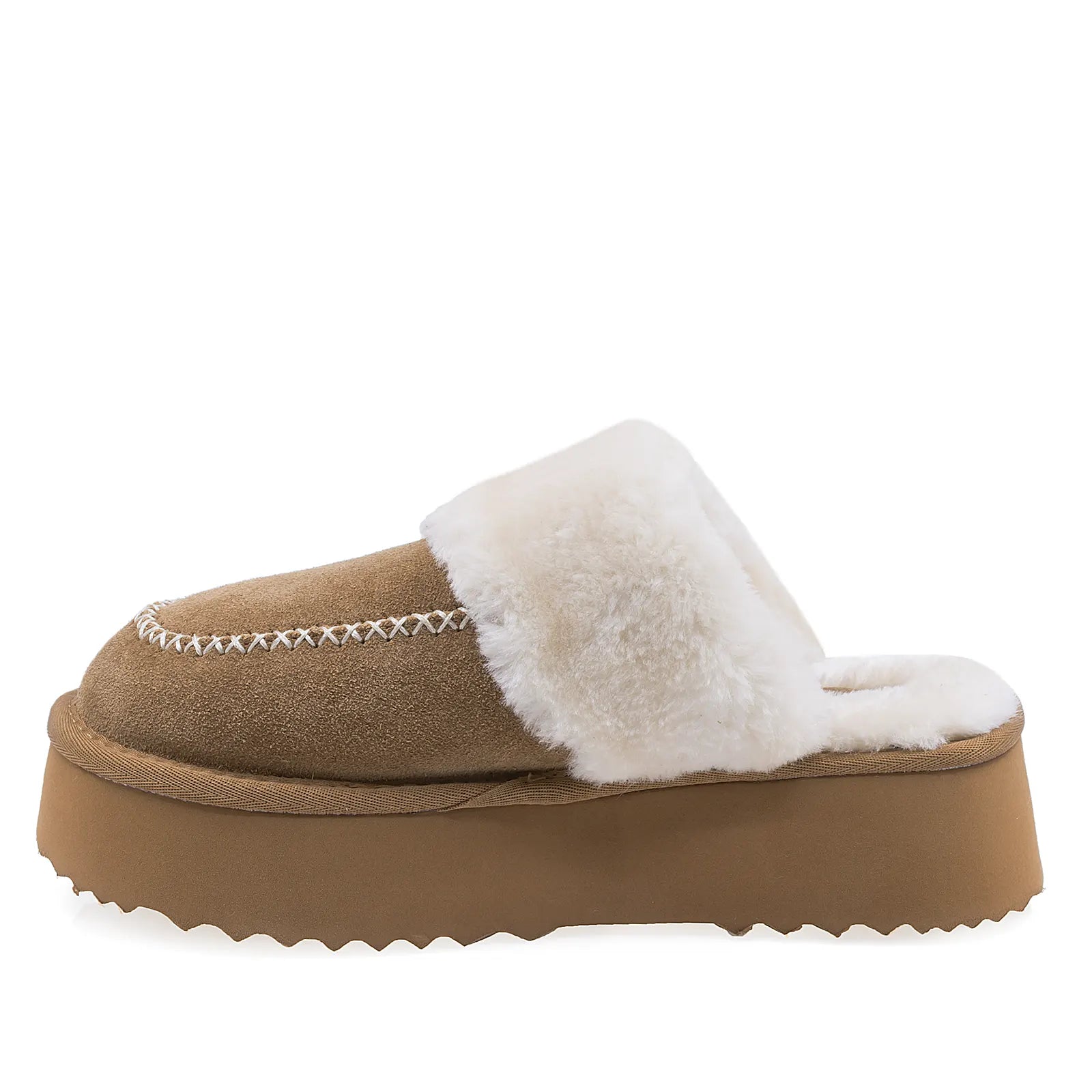 Papuci Dama Casual Anna Viotti Piele Intoarsa D113-1 Camel