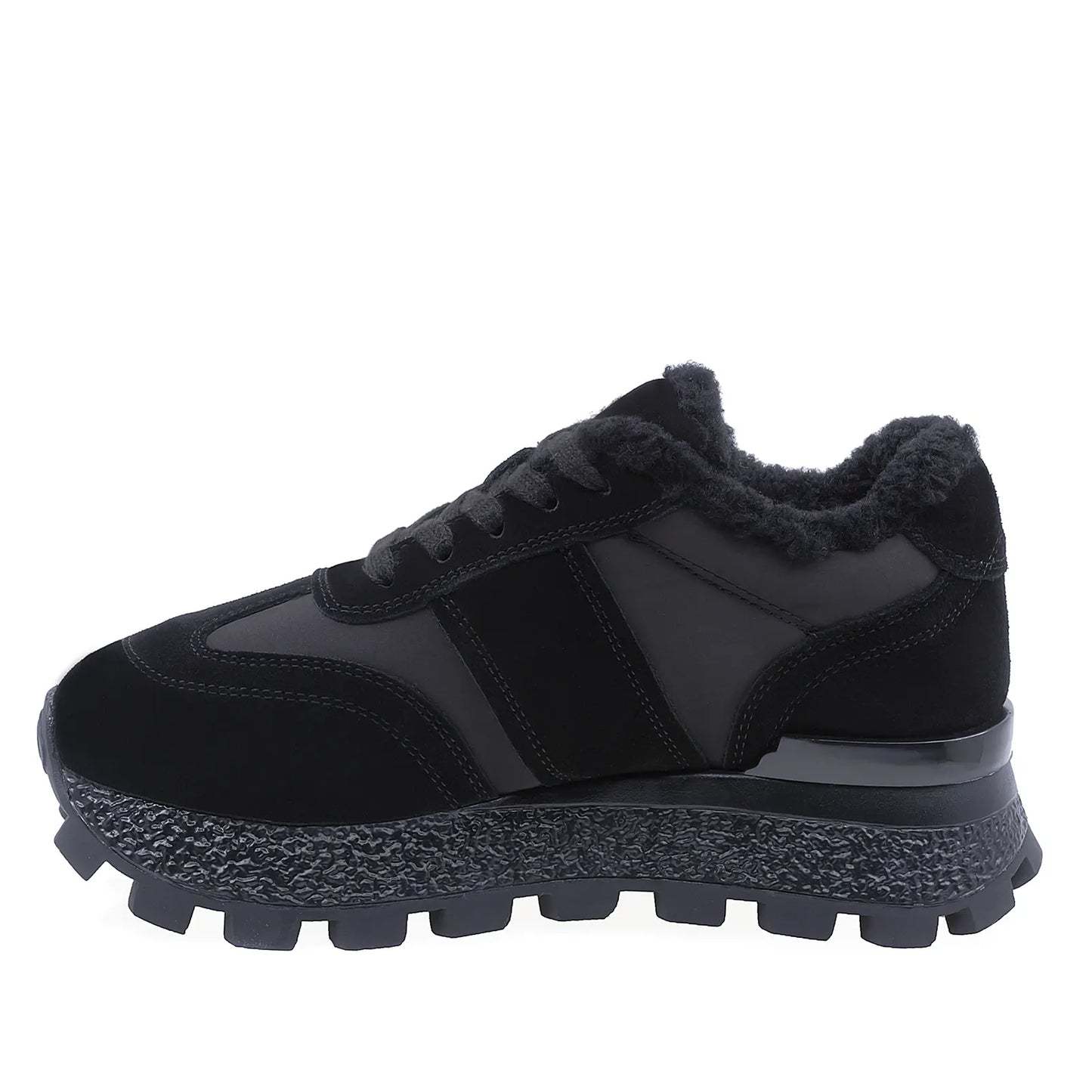 Pantofi Dama Casual Anna Viotti Piele Intoarsa D106-F10331-C8195 Negru