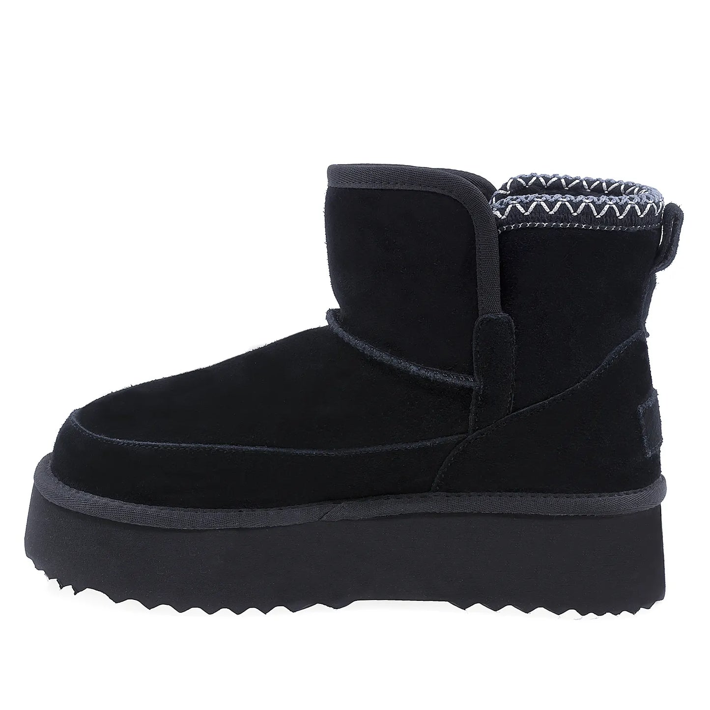 Ghete Dama Casual Anna Viotti Piele Intoarsa D114-JRGB001-1 Negru