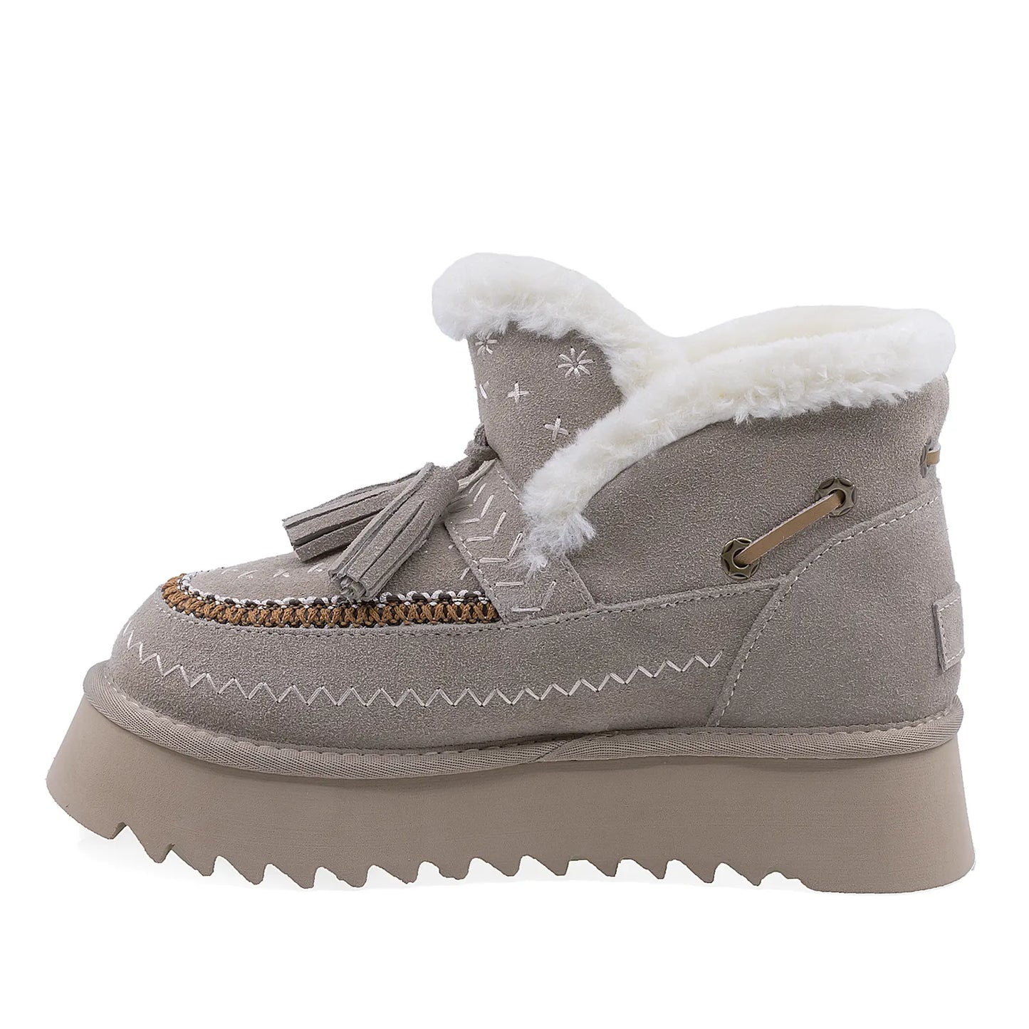 Ghete Dama Casual Anna Viotti Piele Intoarsa D113-4 Gri