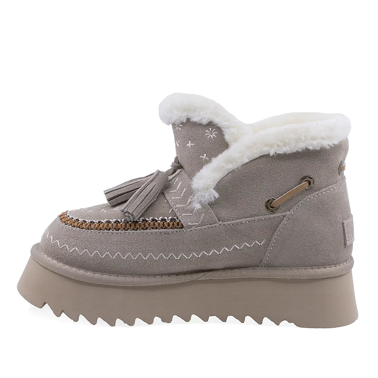 Ghete Dama Casual Anna Viotti Piele Intoarsa D113-4 Gri