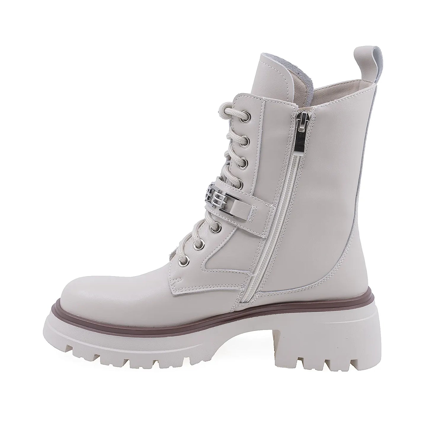 Ghete Dama Casual Anna Viotti Piele Naturala D107-PJ061-Z37071-R-1 Bej