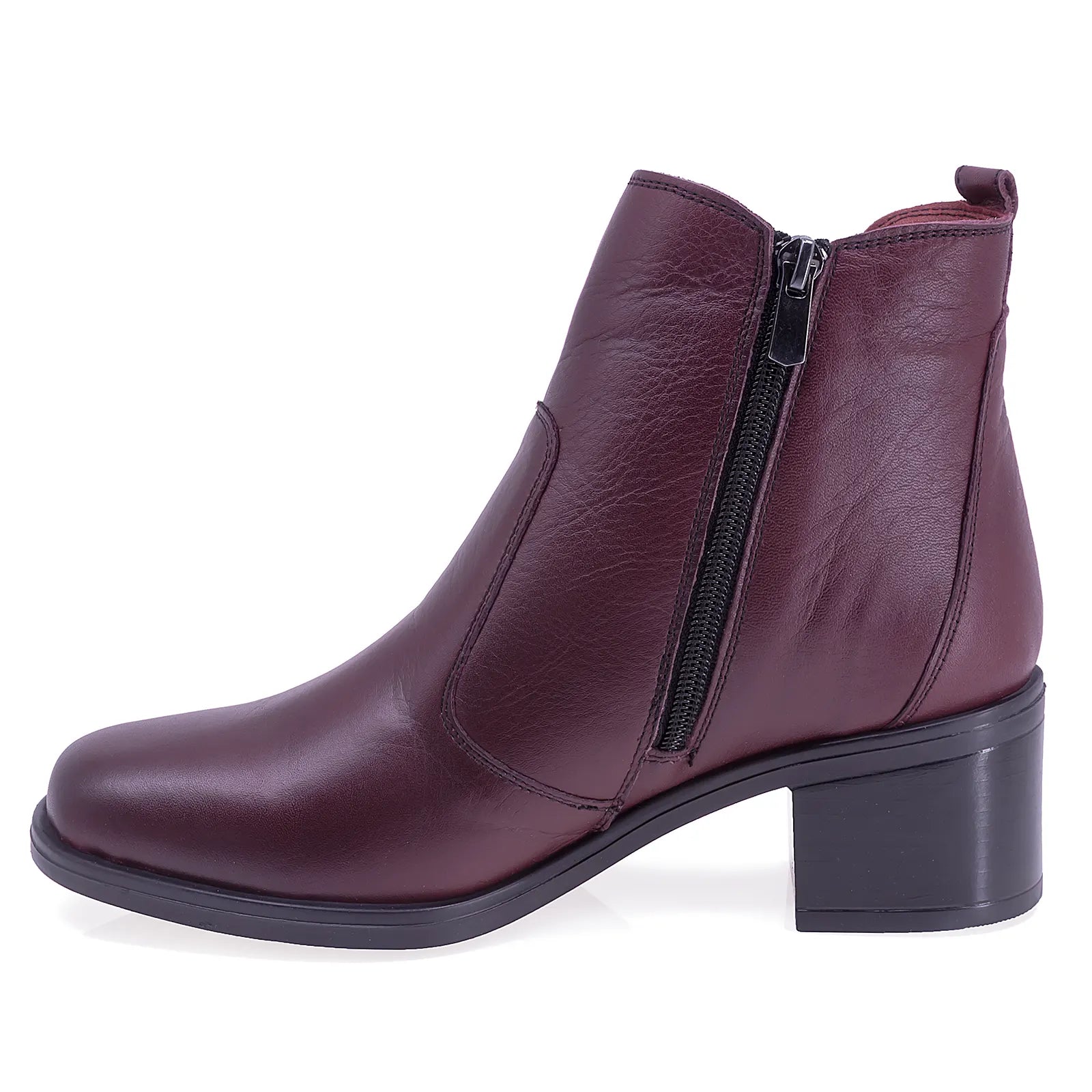 Ghete Dama Casual Anna Viotti Piele Naturala D54-749 Bordo