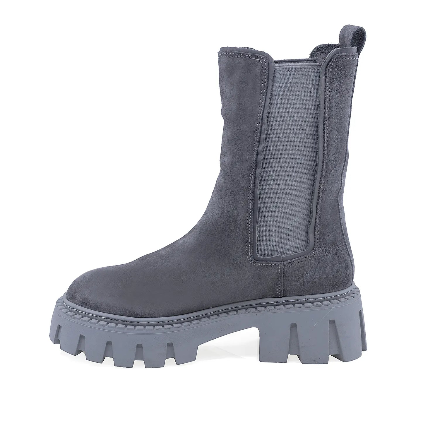 Ghete Dama Casual Anna Viotti Piele Intoarsa D15-08329-20-22 Gri