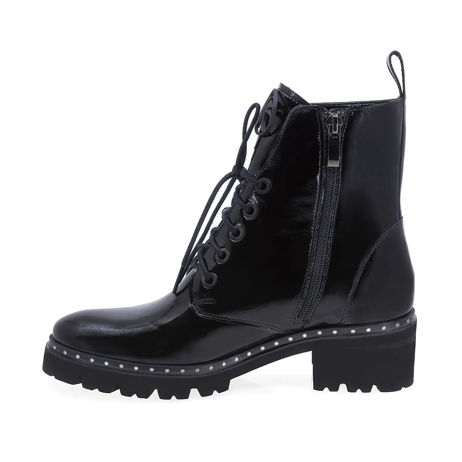 Ghete Dama Casual Anna Viotti Piele Lacuita D2301 Negru