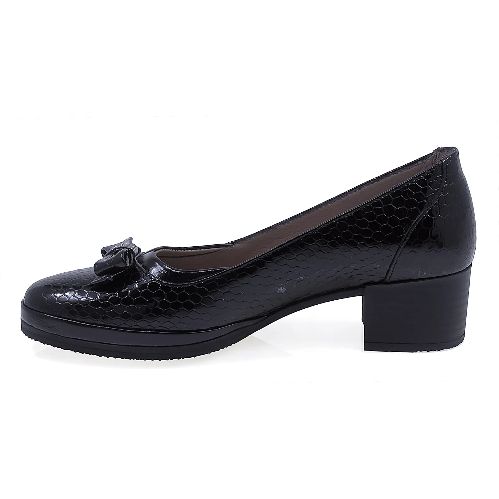 Pantofi Dama Casual Anna Viotti Piele Lacuita D50-5431 Negru