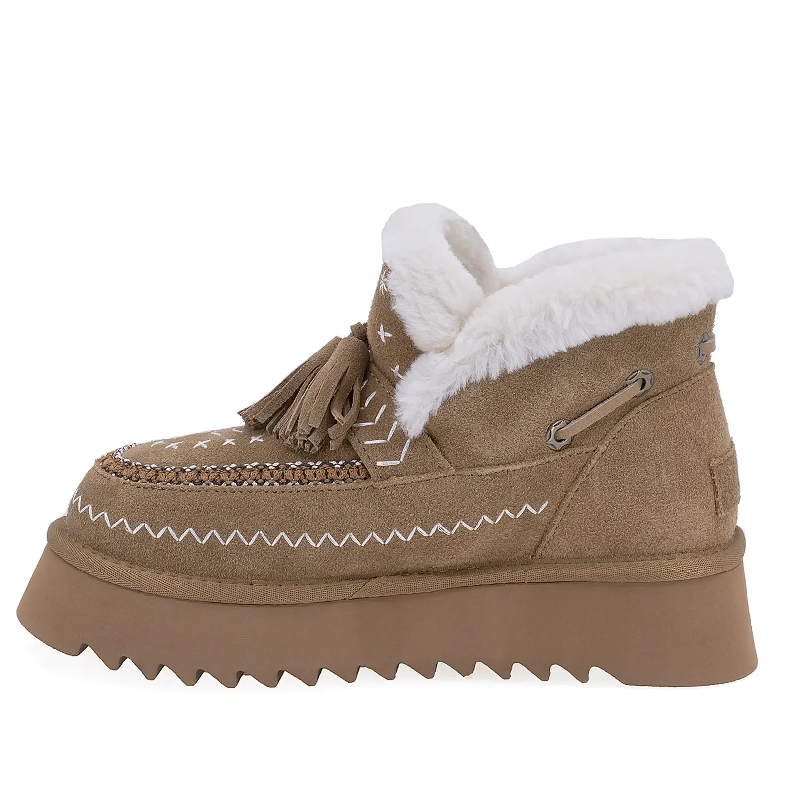 Ghete Dama Casual Anna Viotti Piele Intoarsa D113-4 Camel