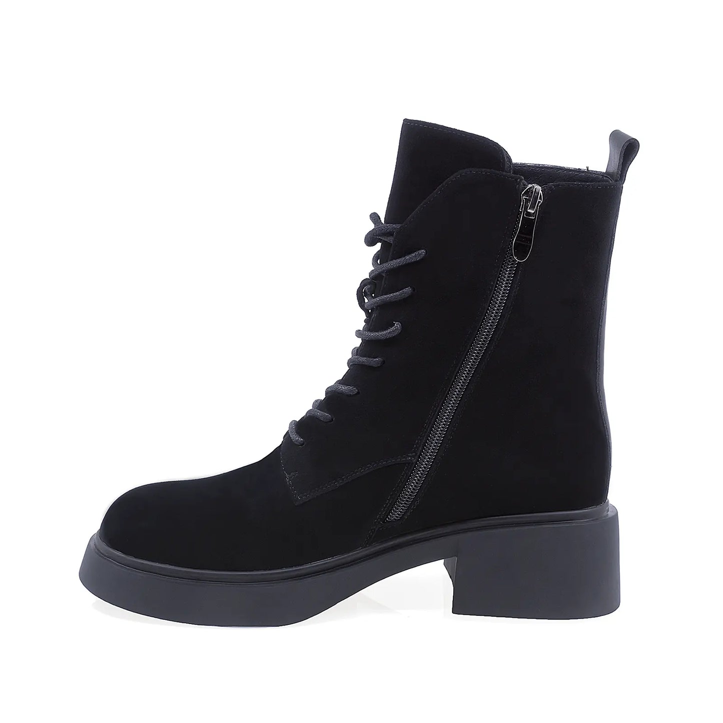 Ghete Dama Casual Anna Viotti Piele Intoarsa D105-1601R-LV2180-TL-03-Z317-NT-01 Negru