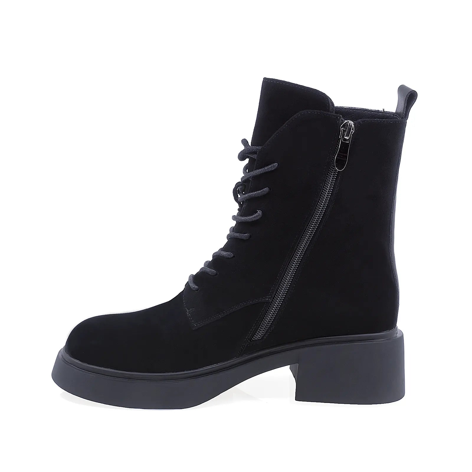 Ghete Dama Casual Anna Viotti Piele Intoarsa D105-1601R-LV2180-TL-03-Z317-NT-01 Negru