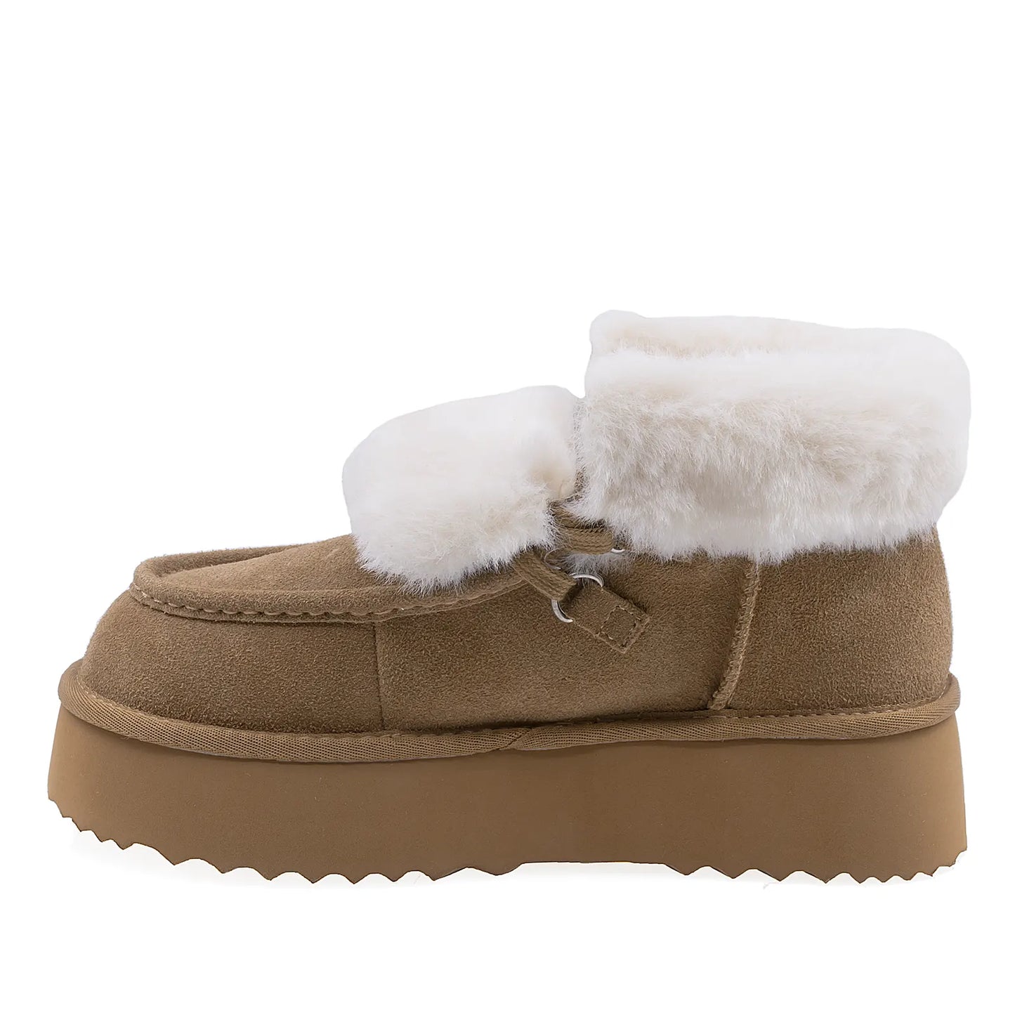 Ghete Dama Casual Anna Viotti Piele Intoarsa D113-10 Camel