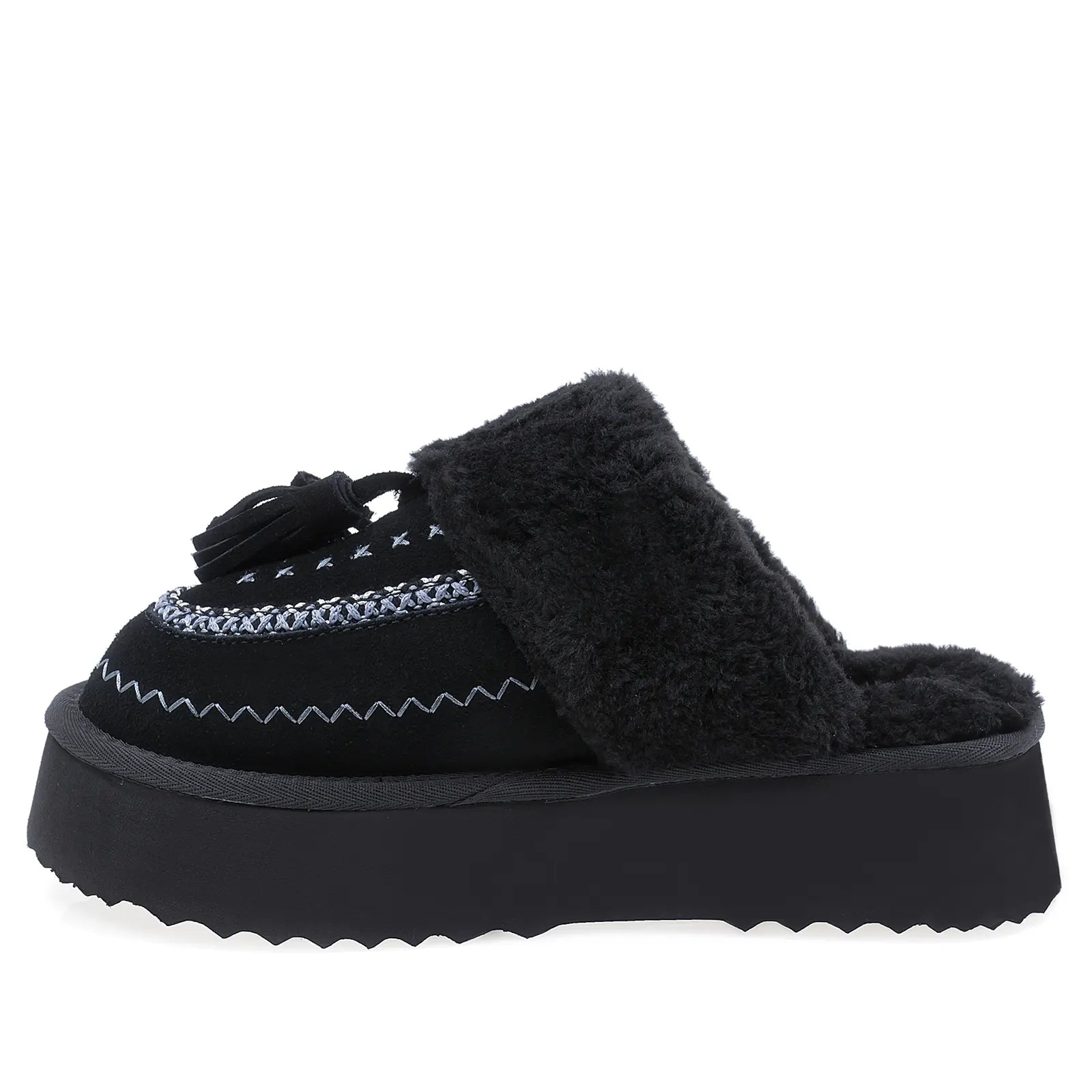 Papuci Dama Casual Anna Viotti Piele Intoarsa D113-3 Negru