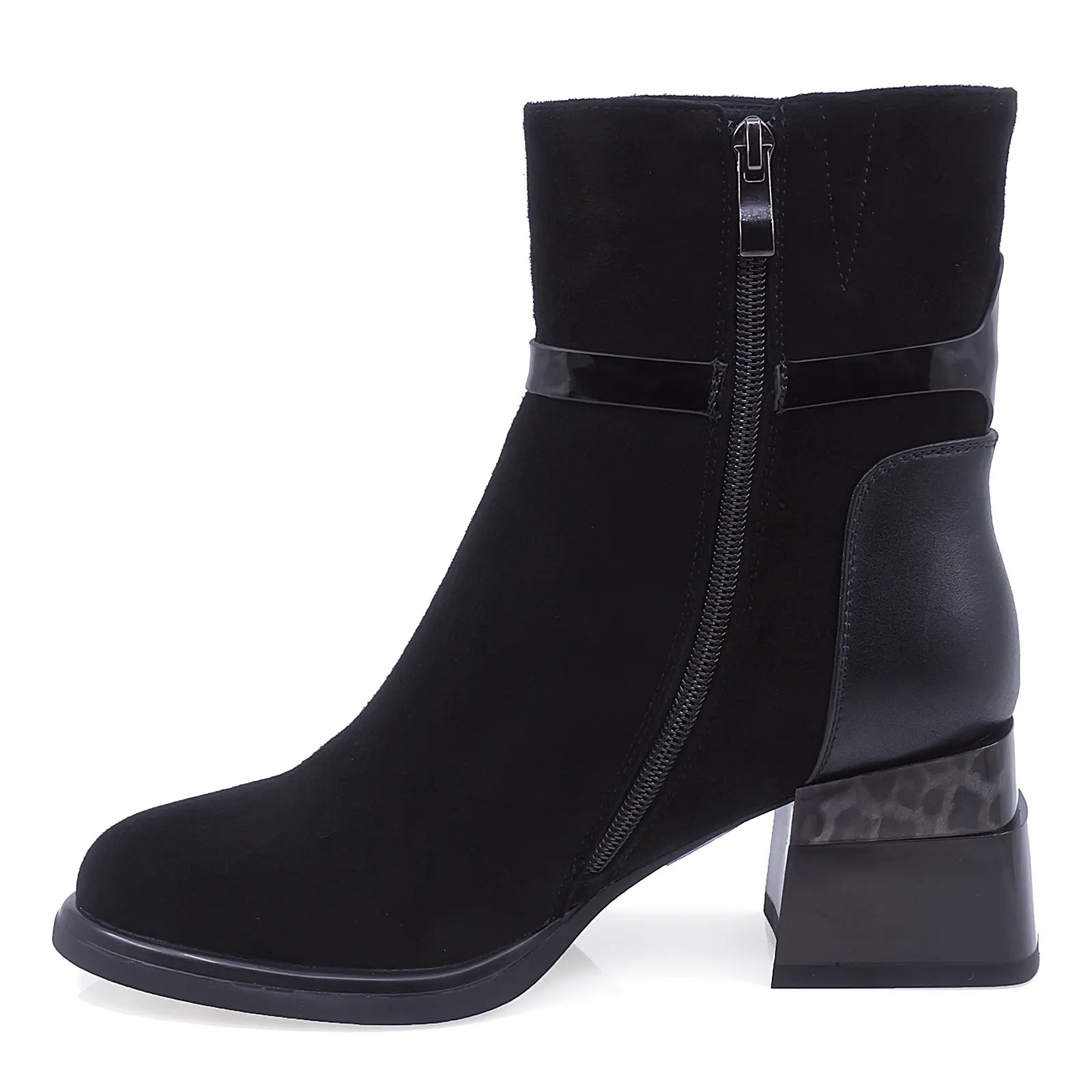 Ghete Dama Elegante Anna Viotti Piele Intoarsa D112-GAW2573 Negru