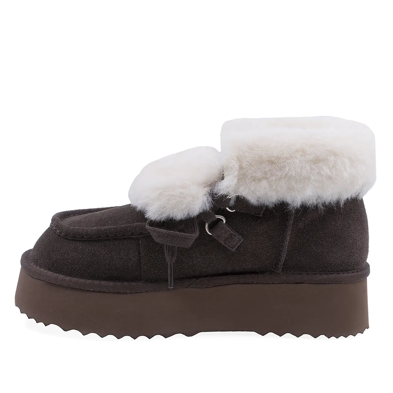 Ghete Dama Casual Anna Viotti Piele Intoarsa D113-10 Maro