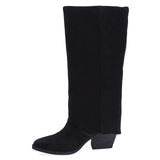 Cizme Dama Casual Anna Viotti Piele Intoarsa D115-SHN2380-32R Negru