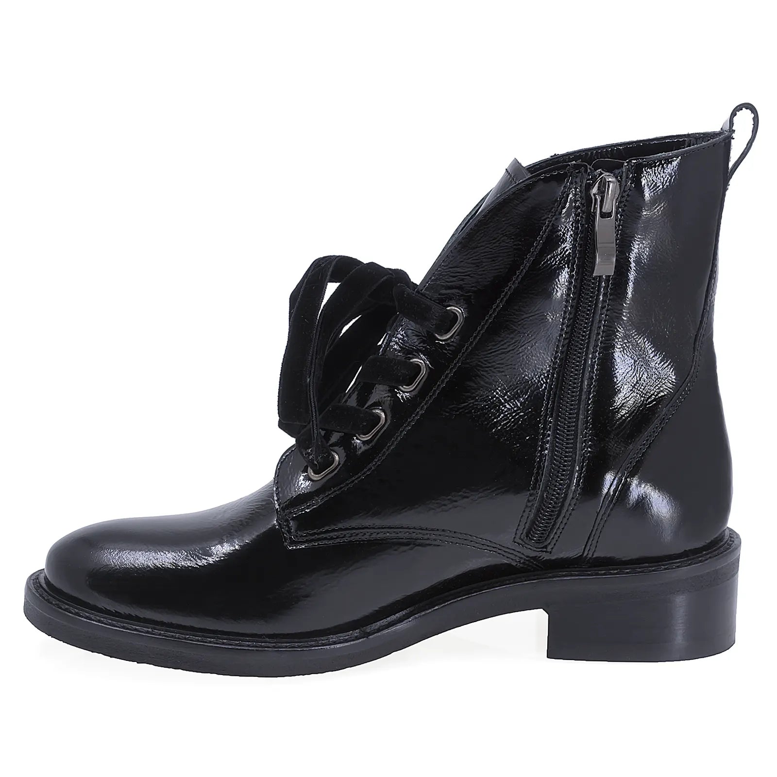 Ghete Dama Casual Anna Viotti Piele Lacuita D2940 Negru
