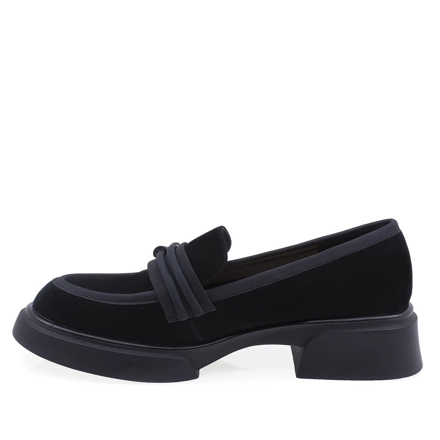 Pantofi Dama Casual Anna Viotti Piele Intoarsa D105-4199D-LV130-TL-03+X34 Negru
