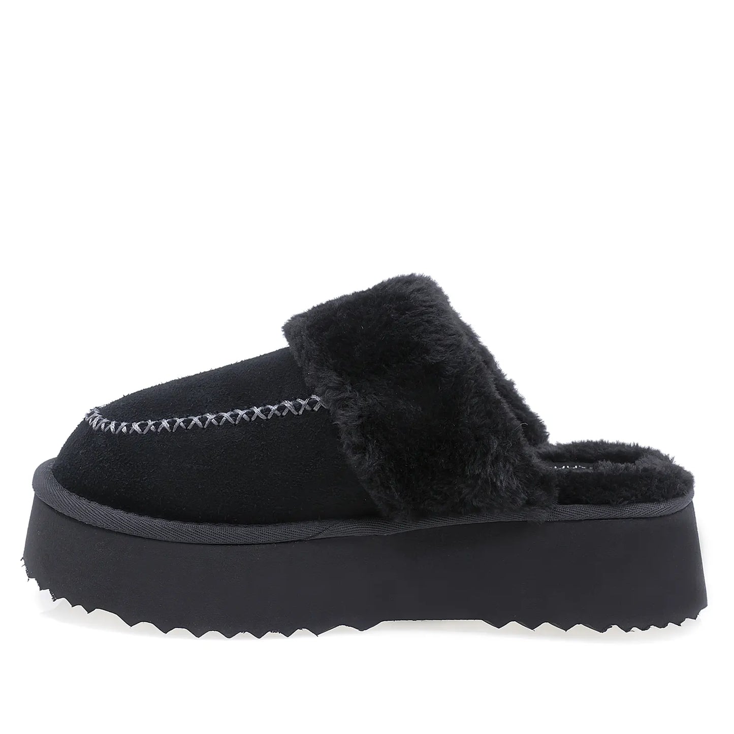 Papuci Dama Casual Anna Viotti Piele Intoarsa D113-1 Negru