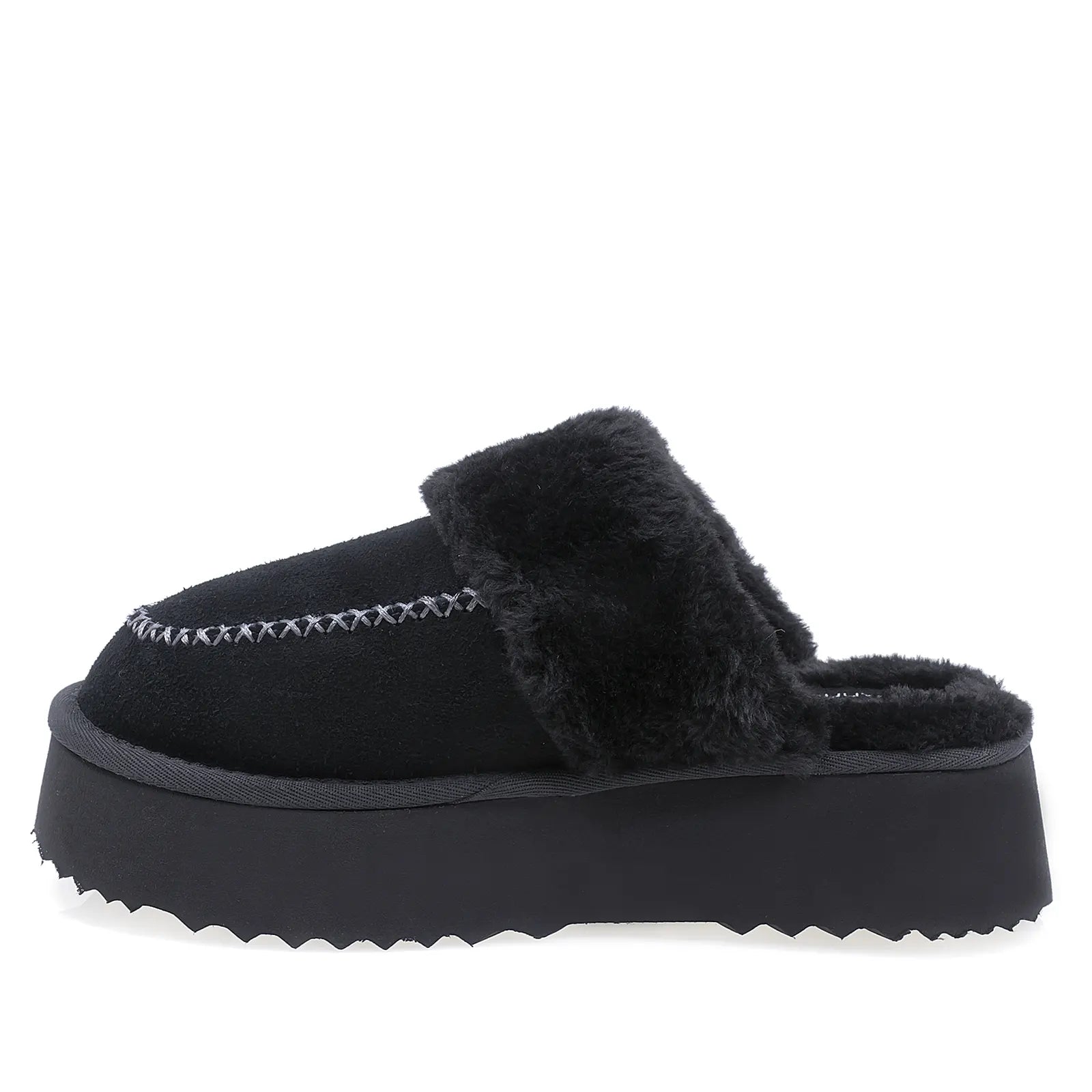 Papuci Dama Casual Anna Viotti Piele Intoarsa D113-1 Negru