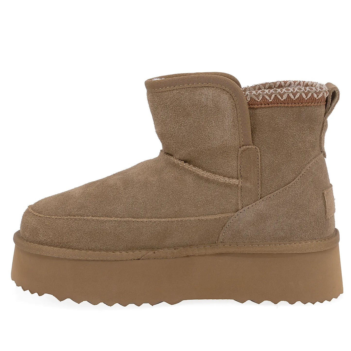 Ghete Dama Casual Anna Viotti Piele Intoarsa D114-JRGB001-1 Camel