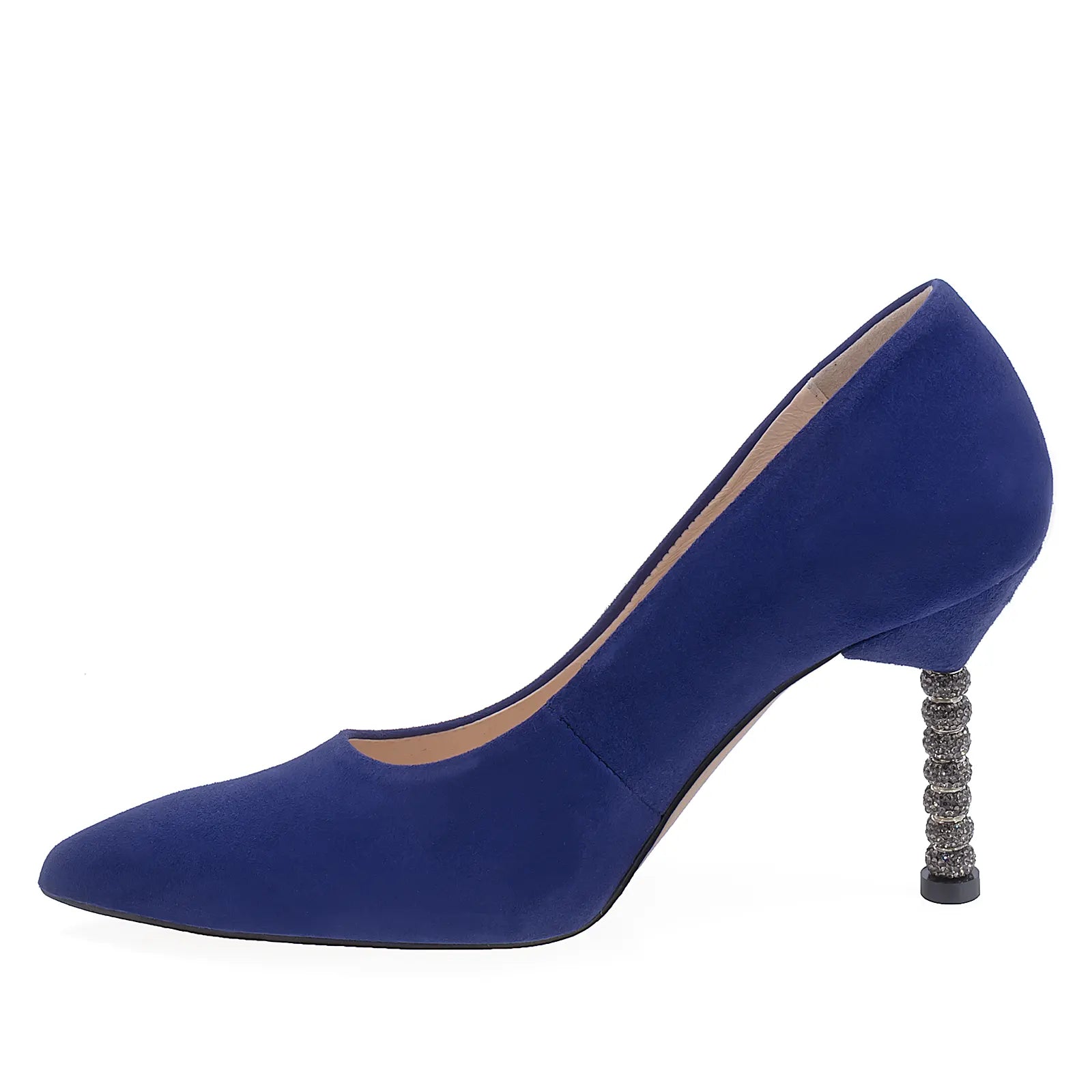 Pantofi dama eleganti Anna Viotti piele intoarsa D2985 albastru